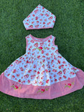 Rose Picnic Baby Dress & Head Handkerchief 🌹🧺