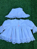 Handmade Pink Ribbon Lace Three-Piece Baby Set