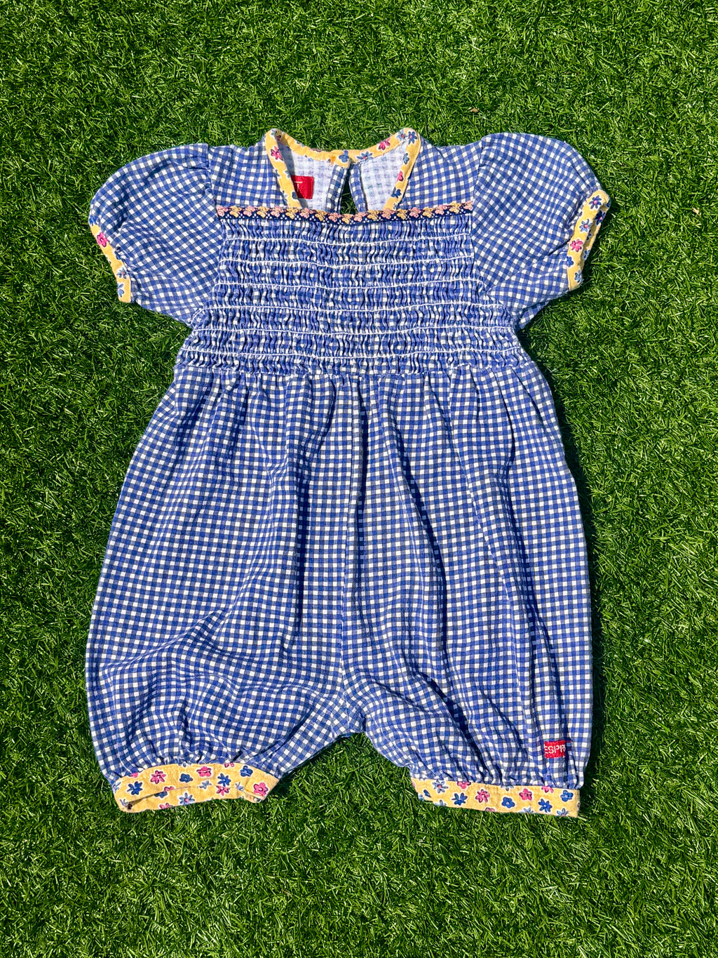 Blue Gingham Esprit Baby Romper