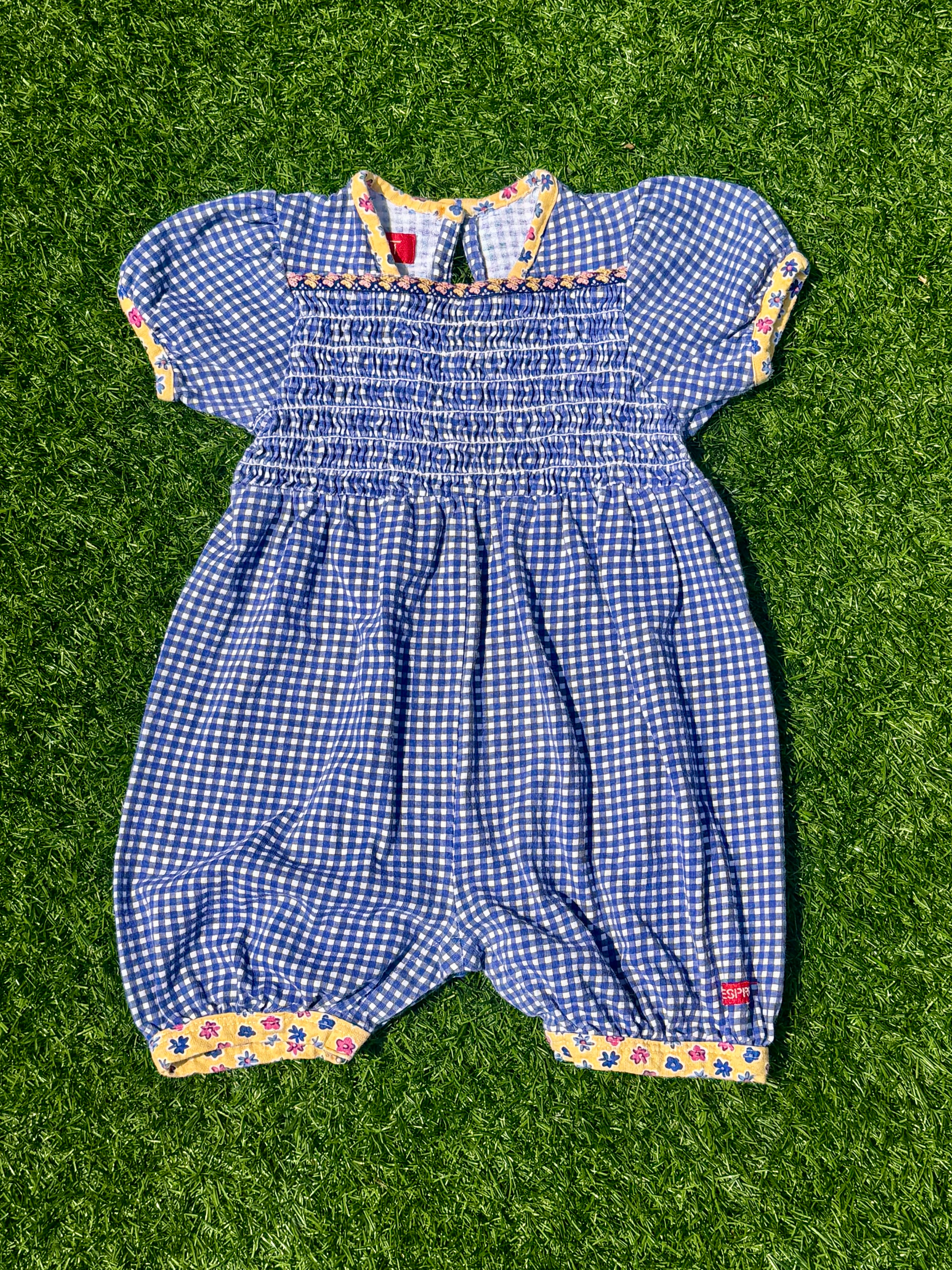Blue Gingham Esprit Baby Romper