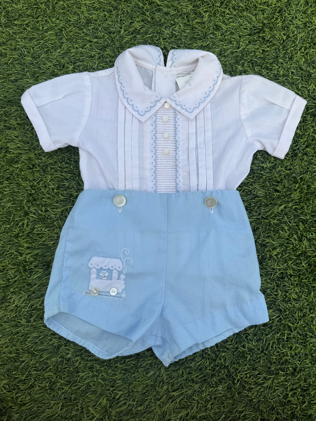 Little Blue Choo-Choo Baby Romper🚂