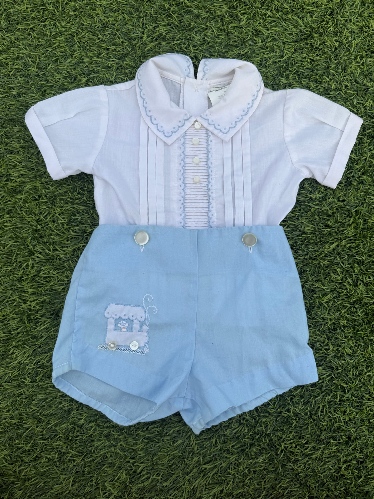 Little Blue Choo-Choo Baby Romper🚂