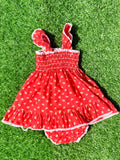 Scarlet Wildflower Baby Dress & Bloomers