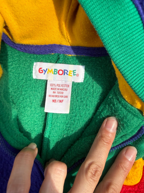 1990s Gymboree Color Block Teddy Baby Jumpsuit