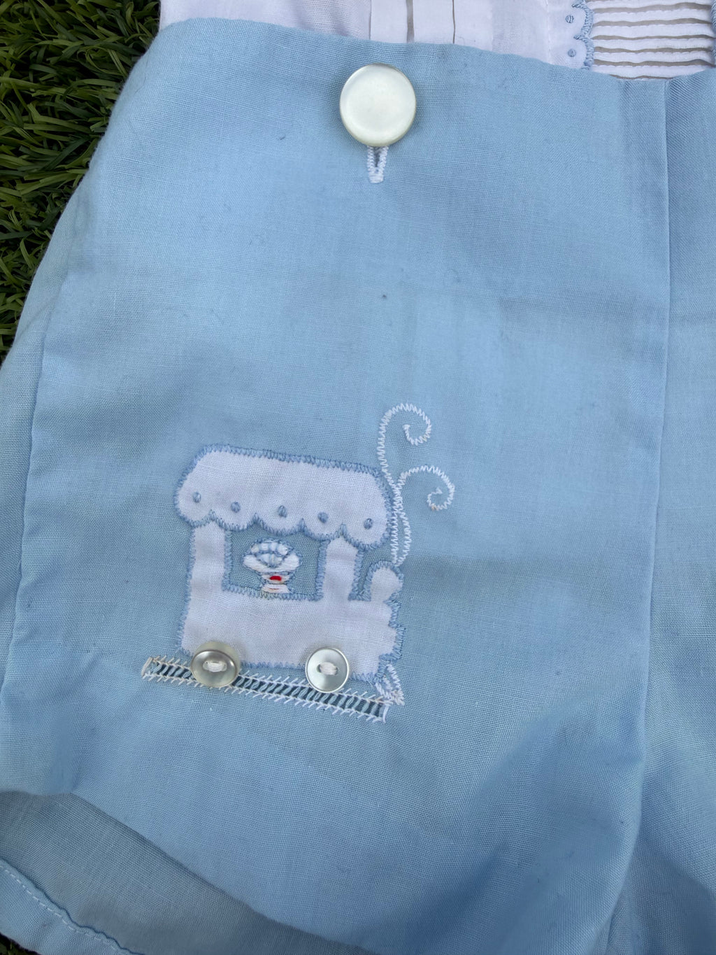 Little Blue Choo-Choo Baby Romper🚂