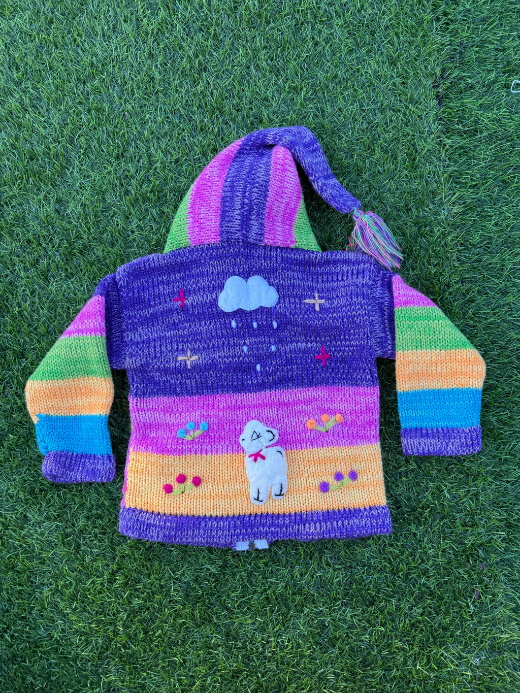Peruvian Fairy Garden Baby Sweater 🦙🌈