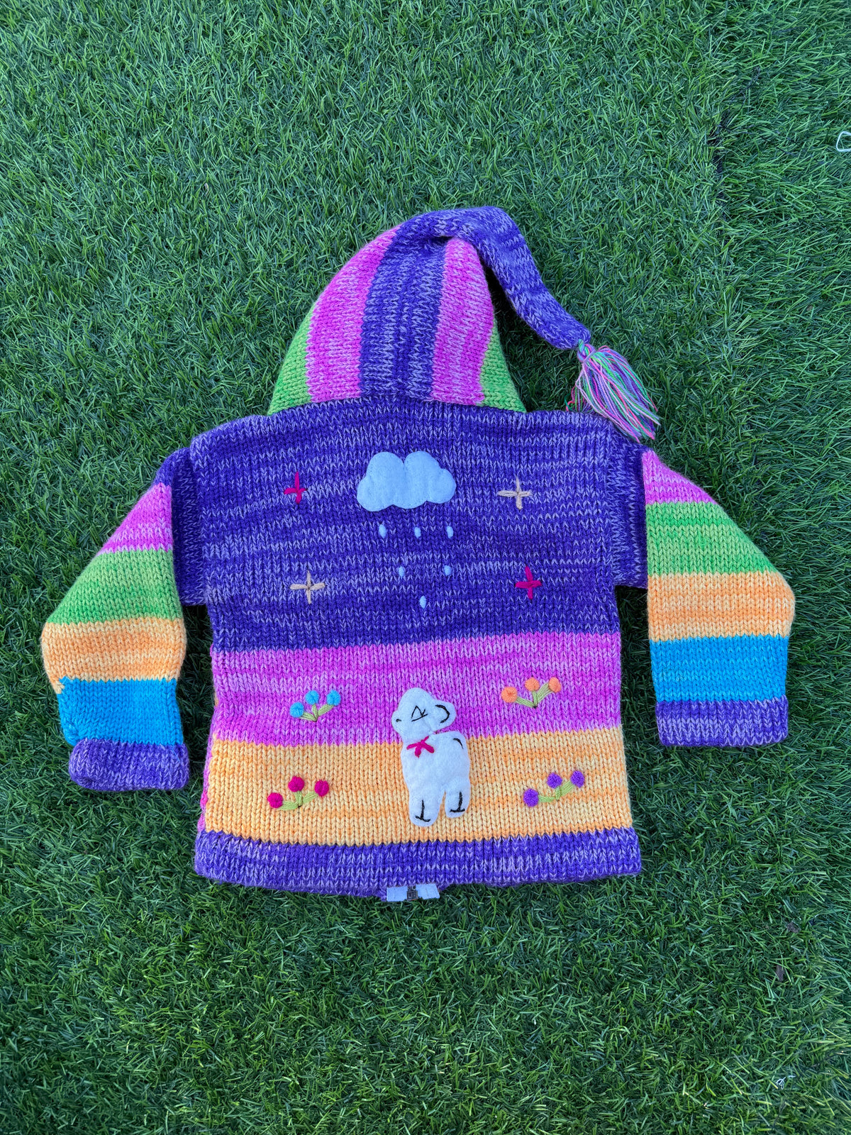 Peruvian Fairy Garden Baby Sweater 🦙🌈