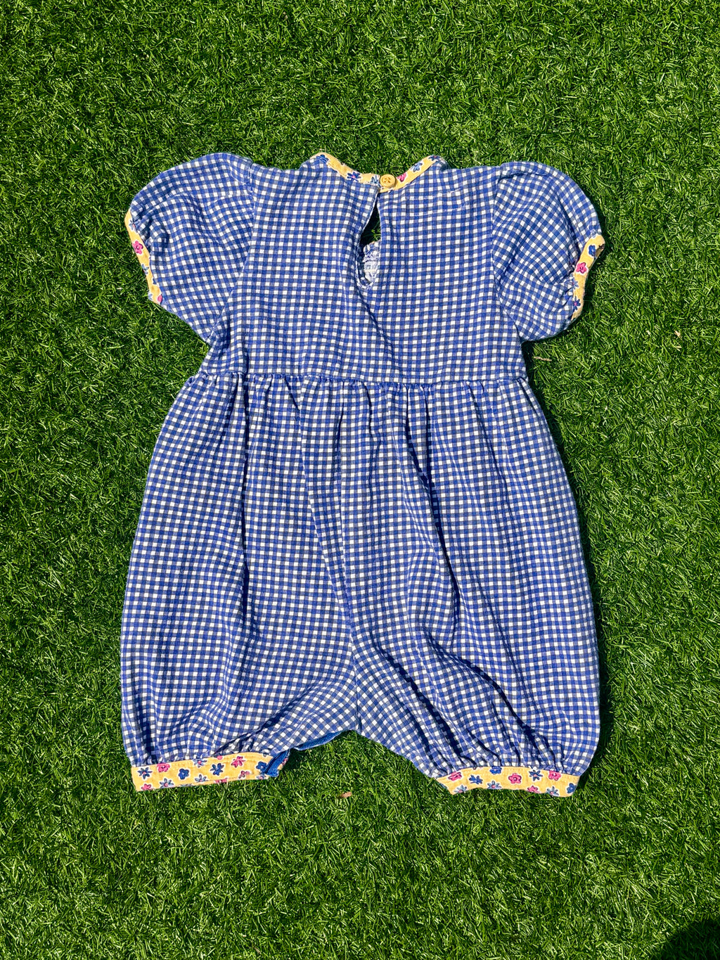Blue Gingham Esprit Baby Romper