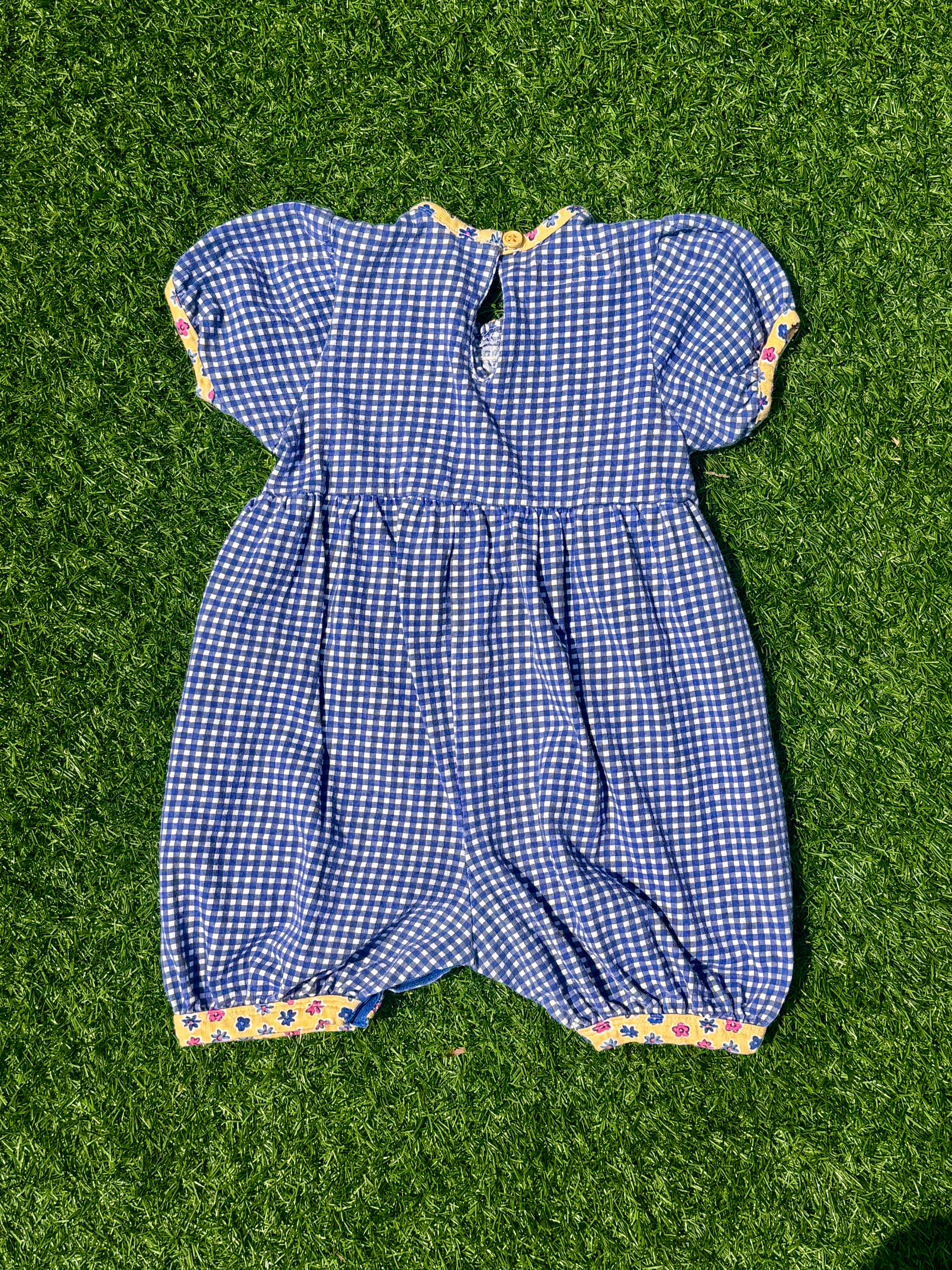 Blue Gingham Esprit Baby Romper