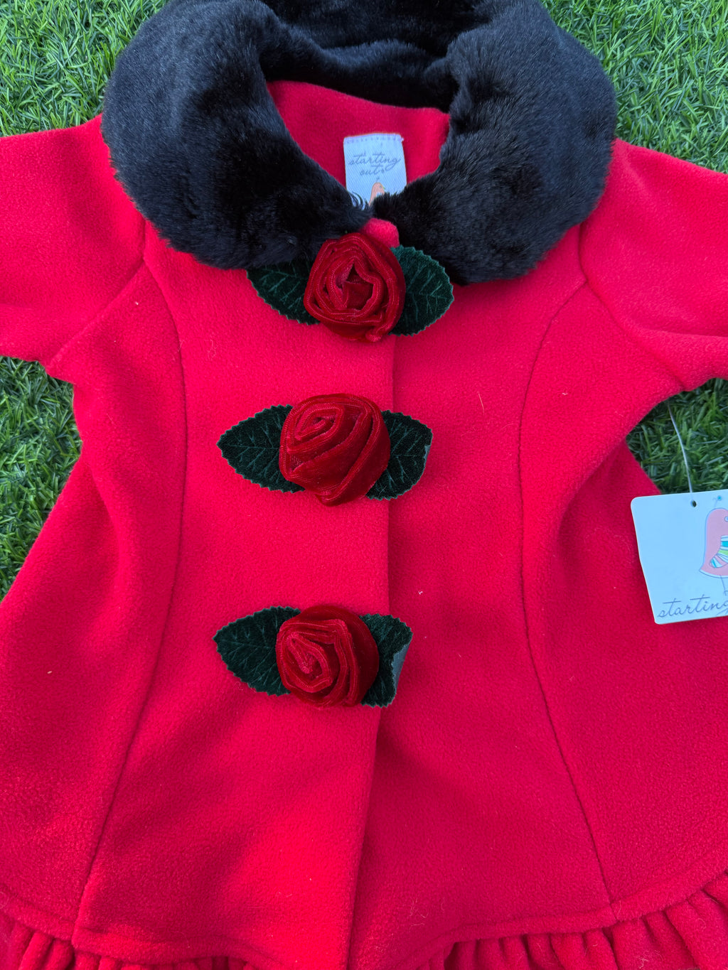 Winter Rose Baby Coat & Hat Set 🌹🖤