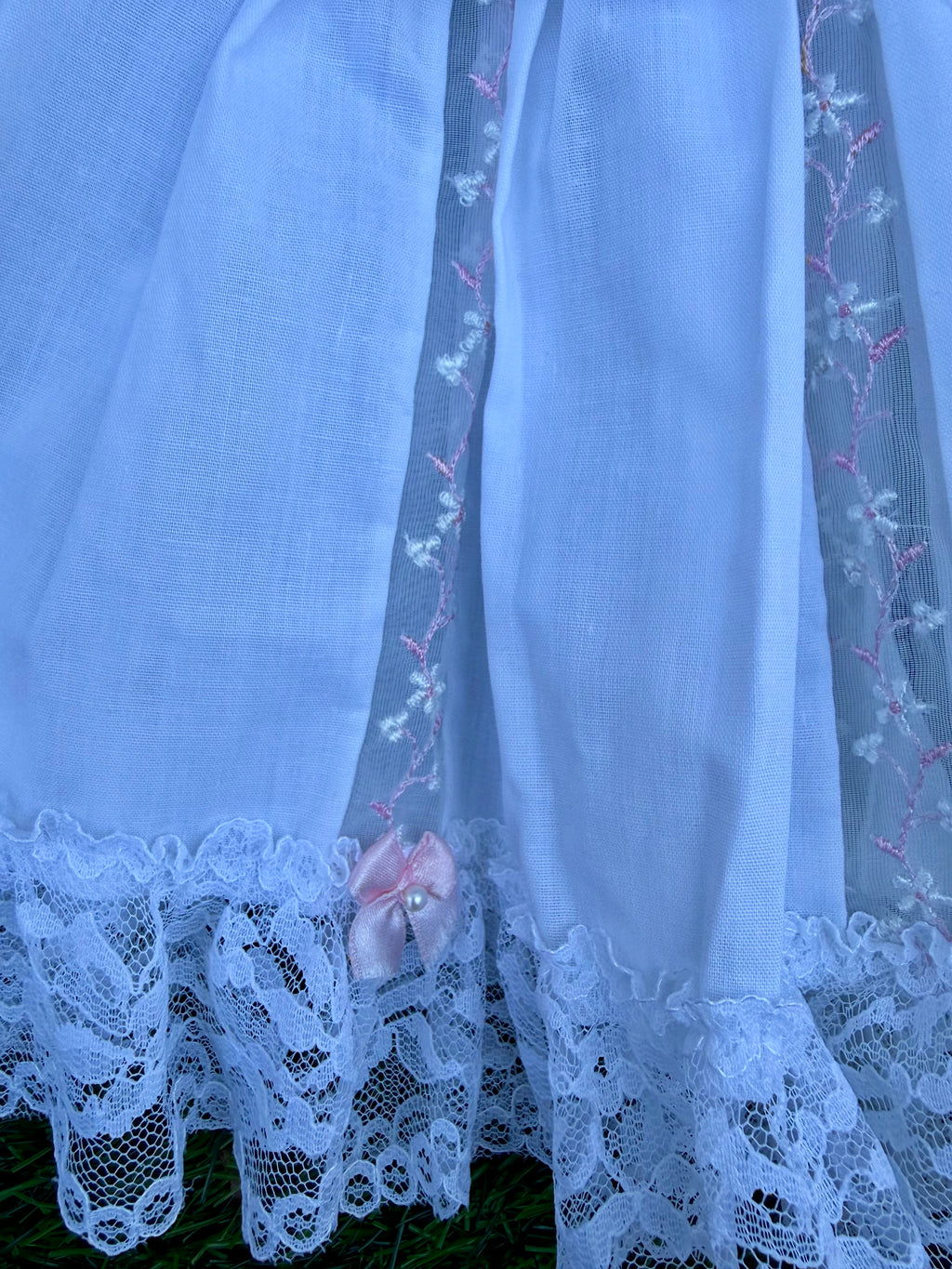 Handmade Pink Ribbon Lace Three-Piece Baby Set