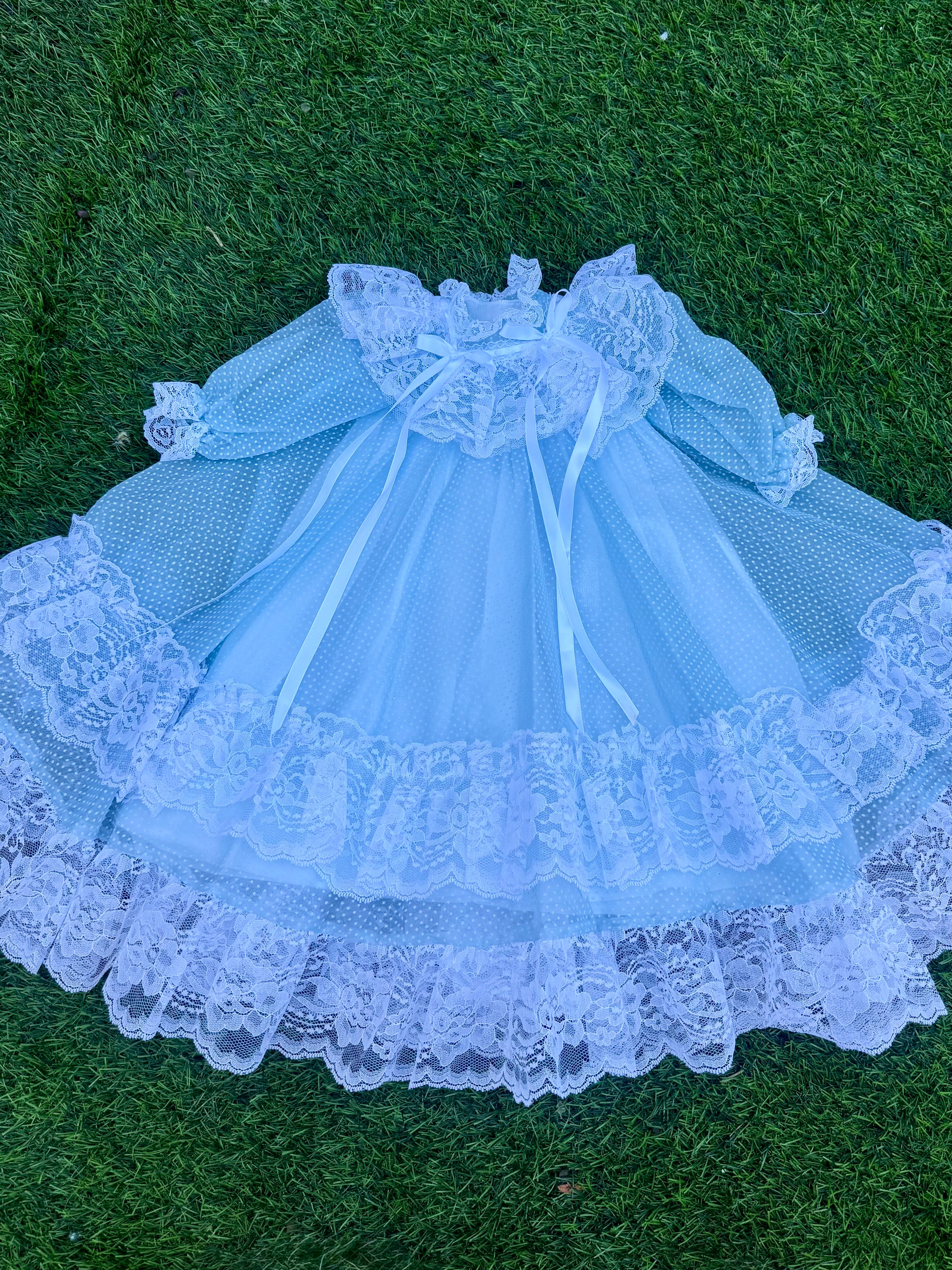 Little Lace Cloud Baby Dress and Underdress Set