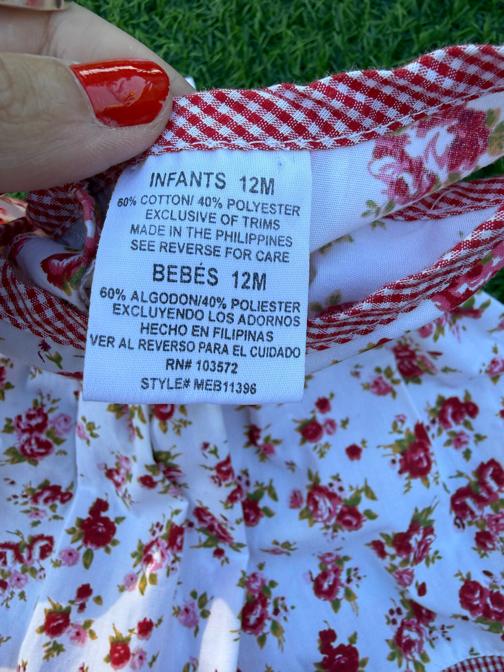 Rose Picnic Baby Dress & Head Handkerchief 🌹🧺