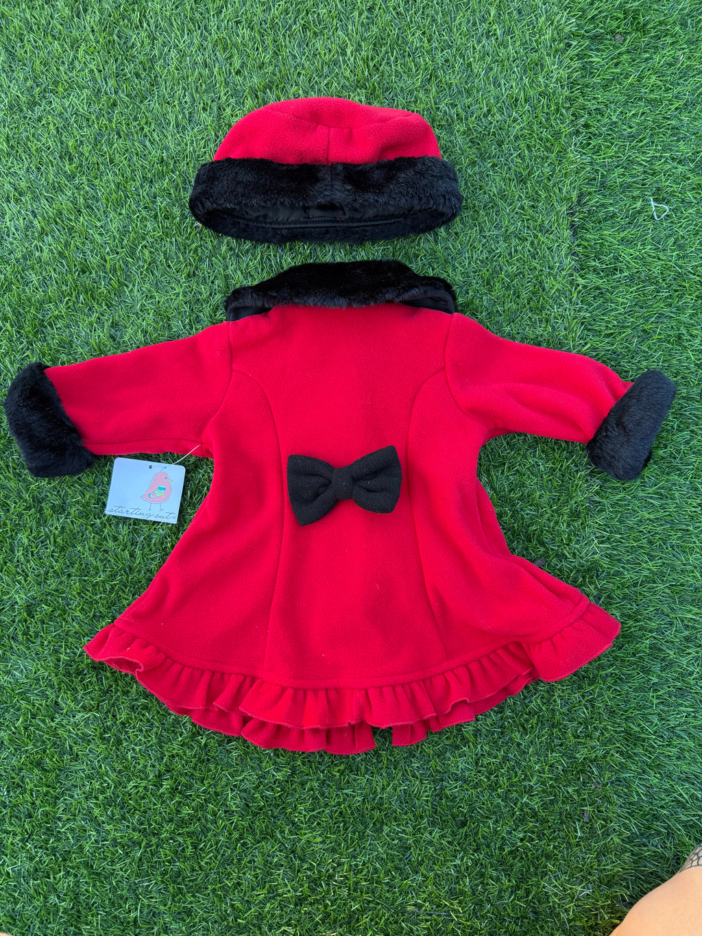Winter Rose Baby Coat & Hat Set 🌹🖤