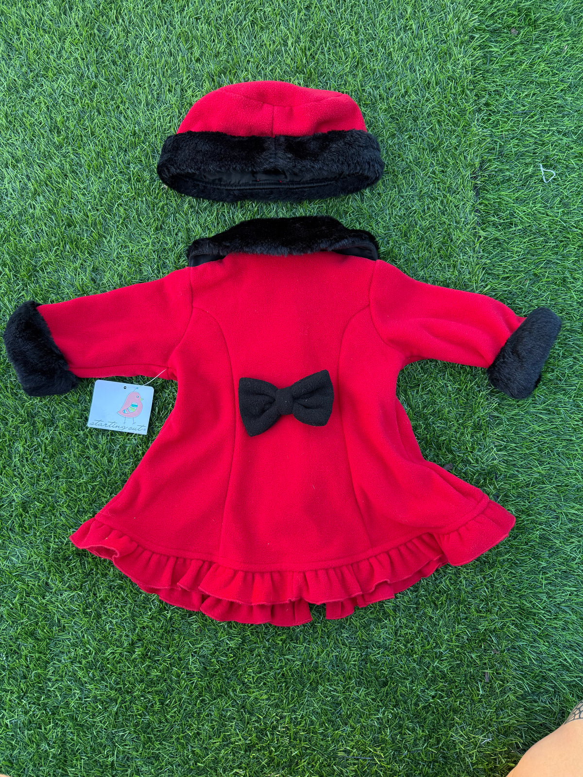 Winter Rose Baby Coat & Hat Set 🌹🖤