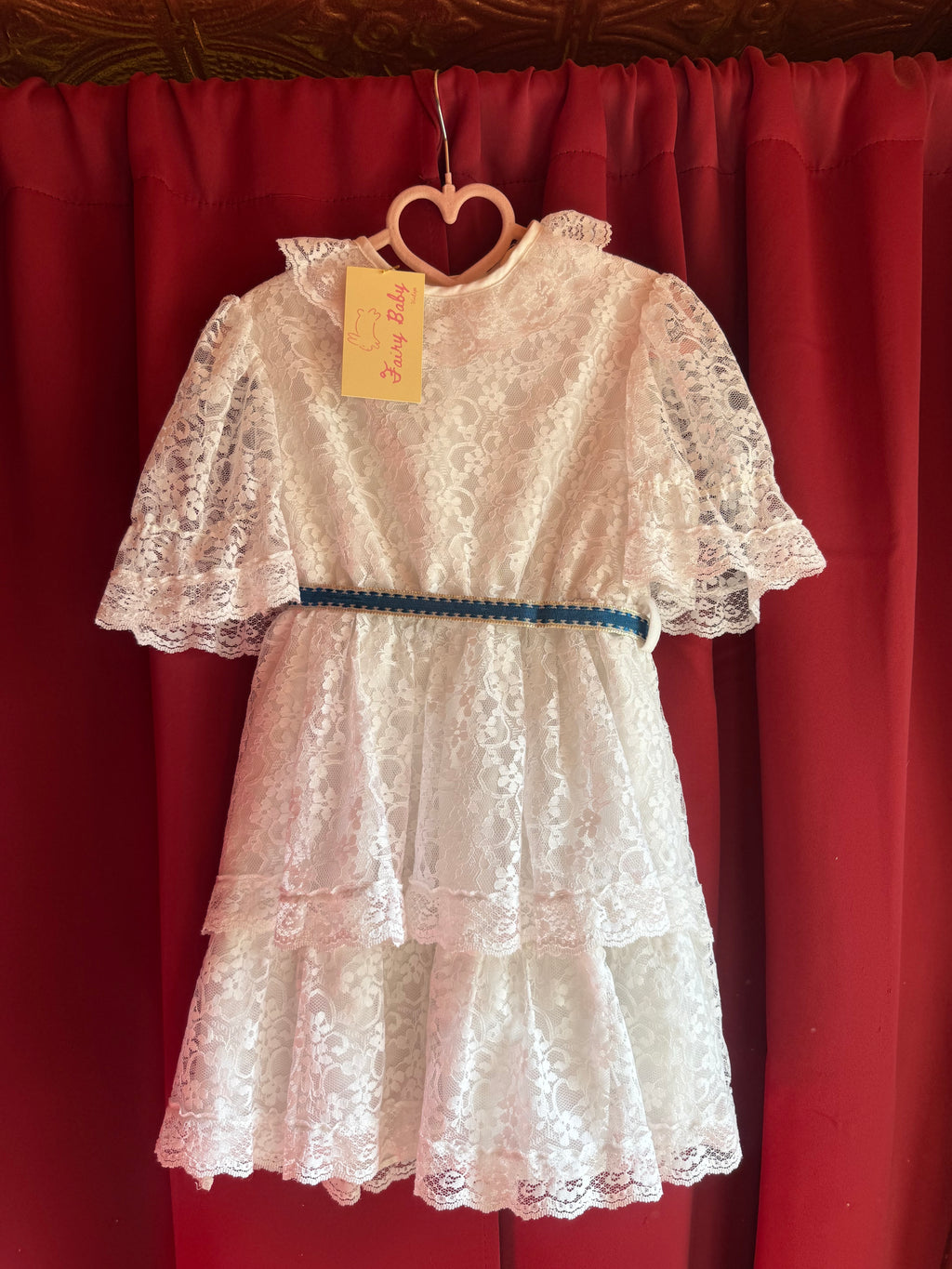 1980s- Early 90s Roanna Lace Garden Party Dress