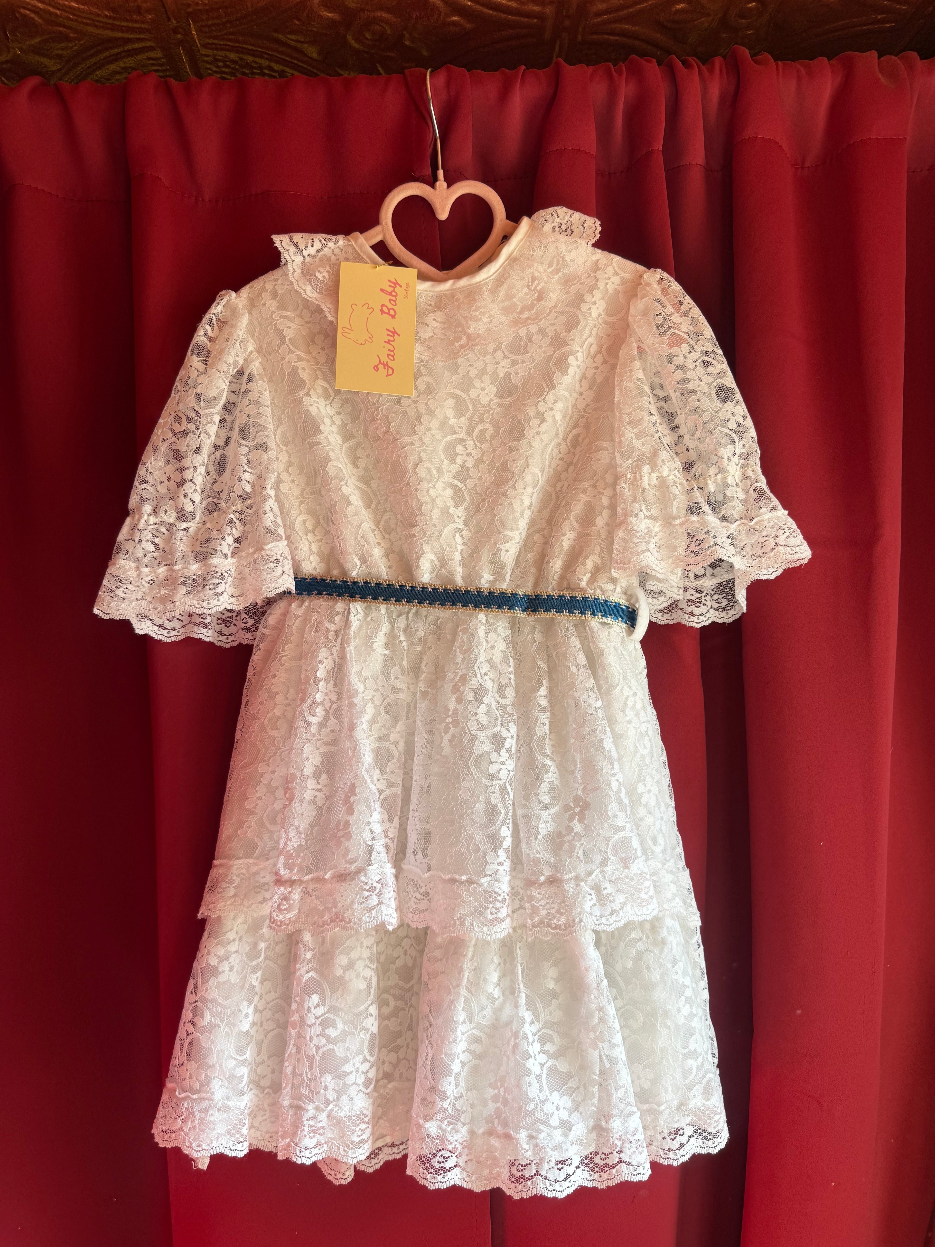 1980s- Early 90s Roanna Lace Garden Party Dress