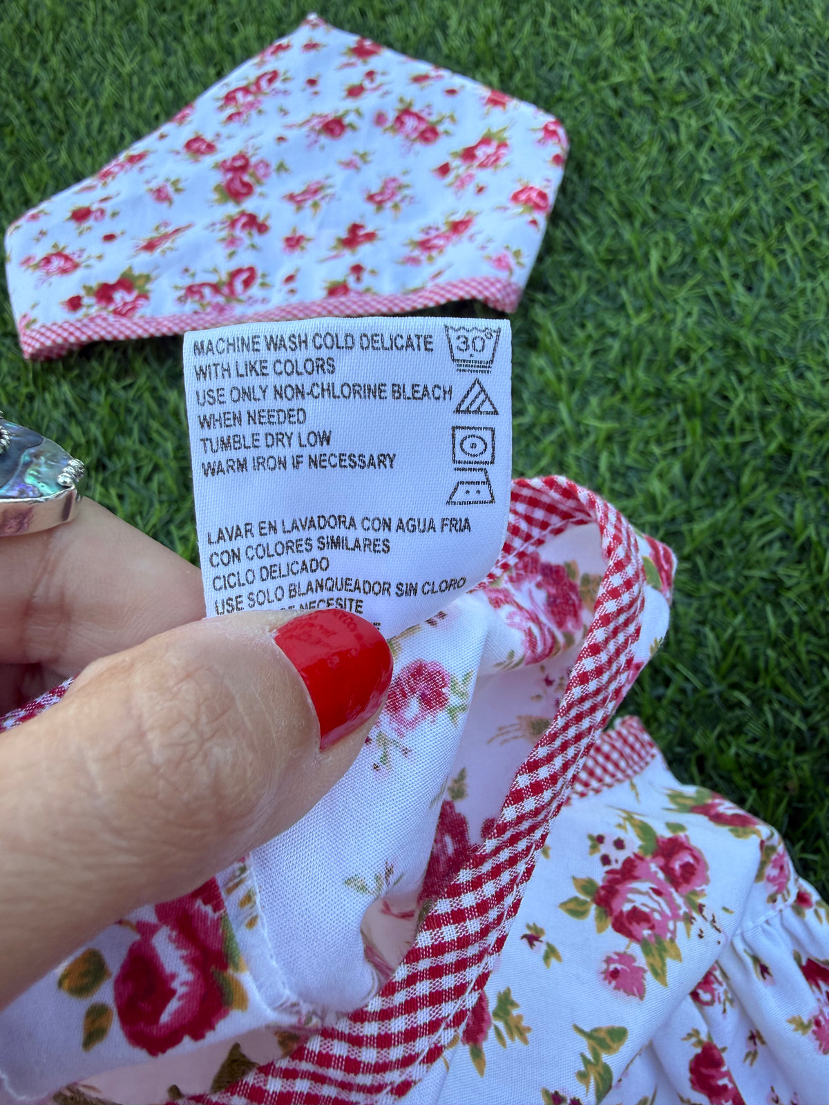 Rose Picnic Baby Dress & Head Handkerchief 🌹🧺