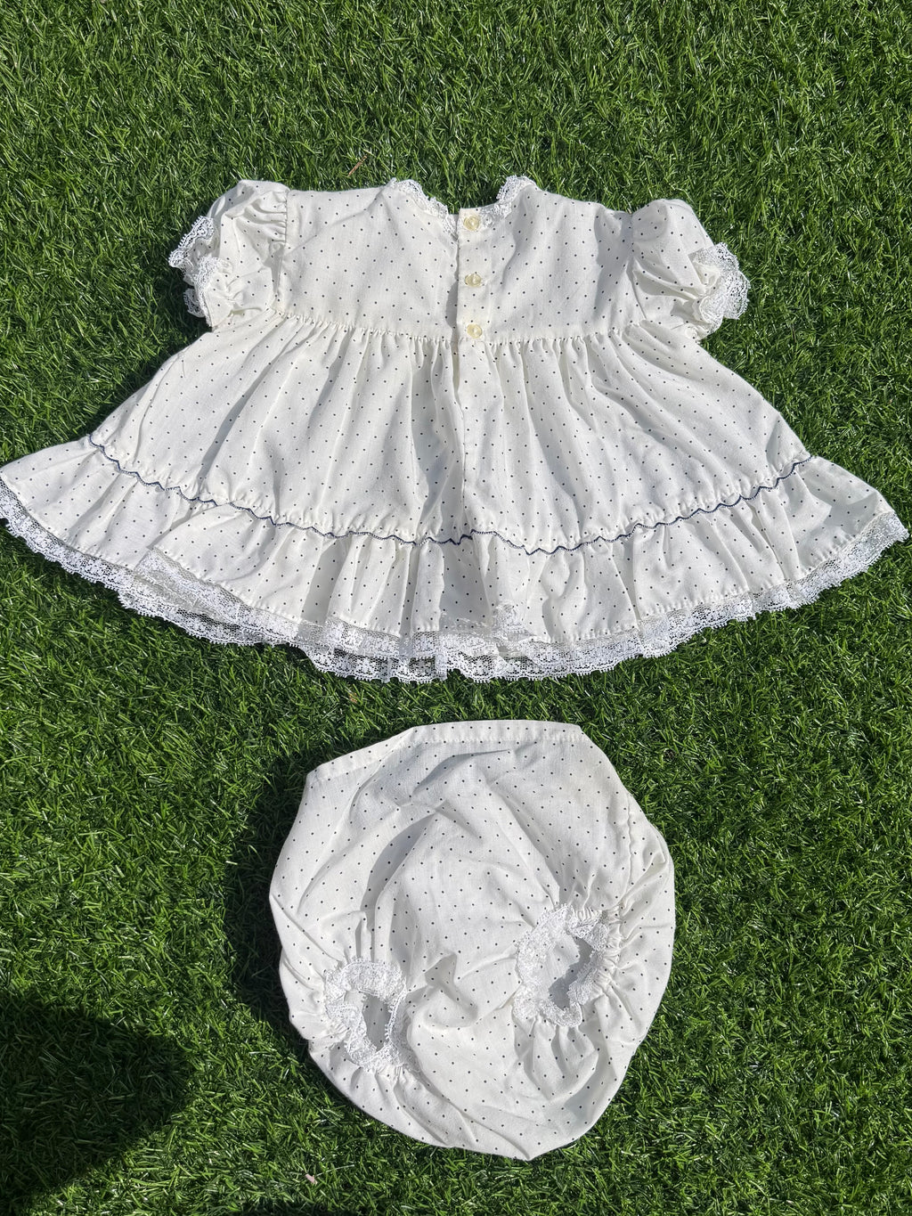 Little Polka Dot Baby Dress & Bloomers 💙♥️
