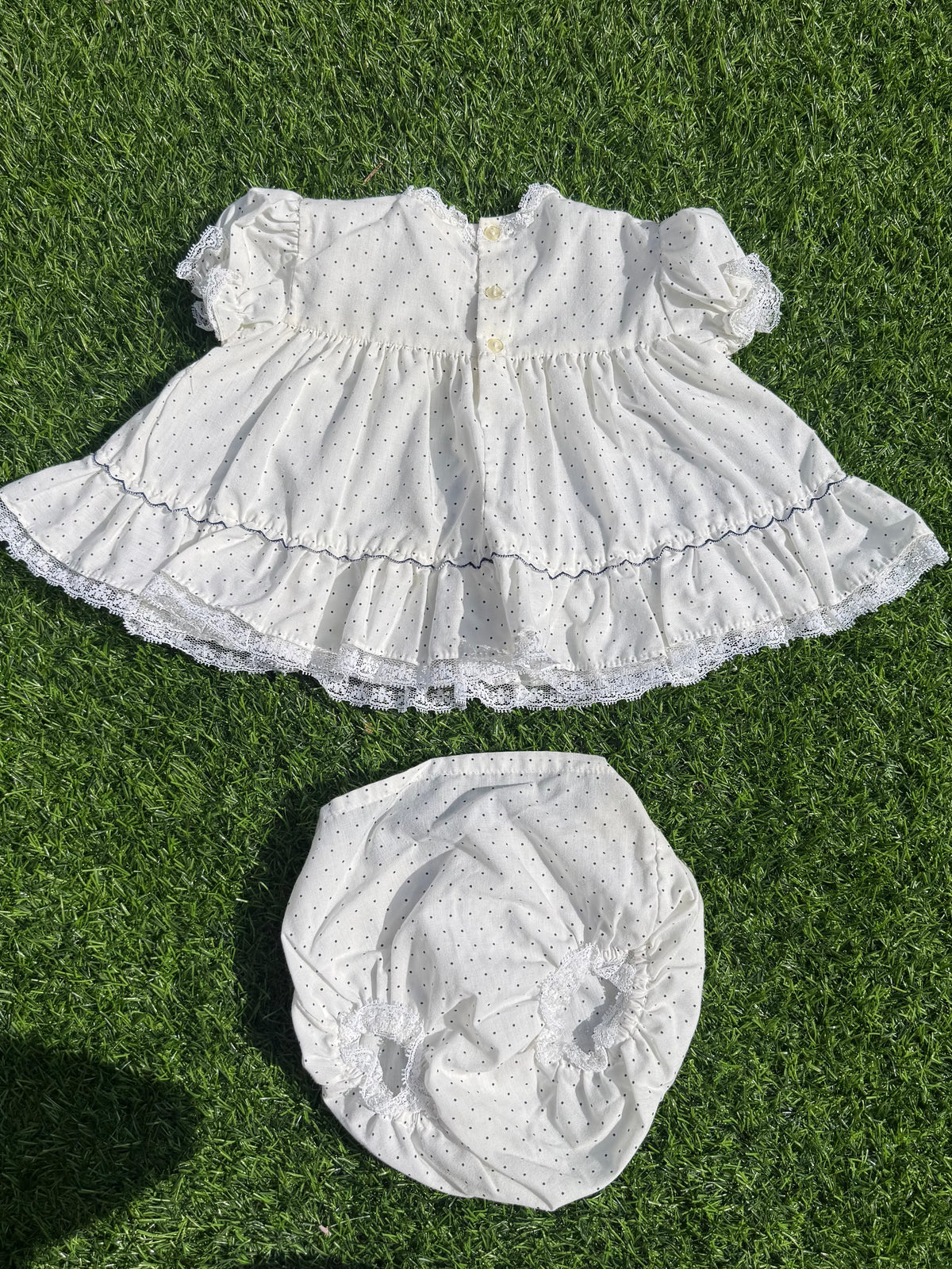 Little Polka Dot Baby Dress & Bloomers 💙♥️