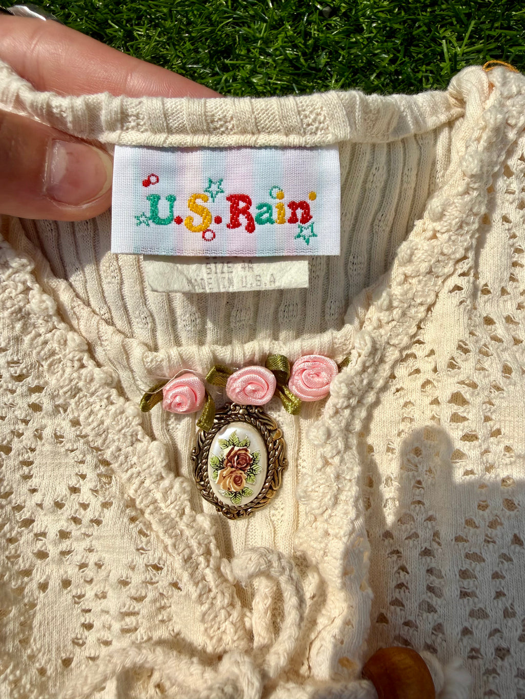 Vintage Cottage Rose Baby Top