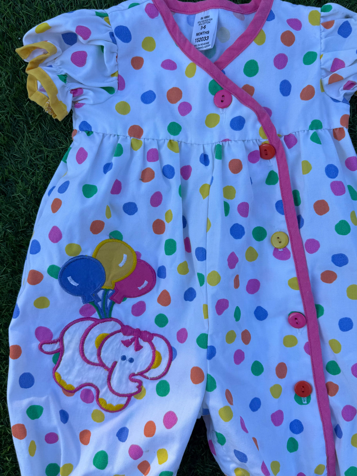 Birthday Confetti Baby Jumpsuit 🎈🐘