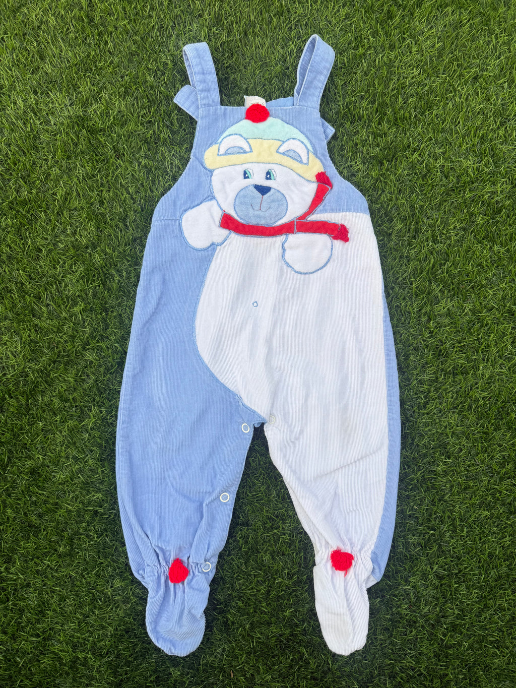 Snow Day Teddy Vintage Baby Overalls 🧸
