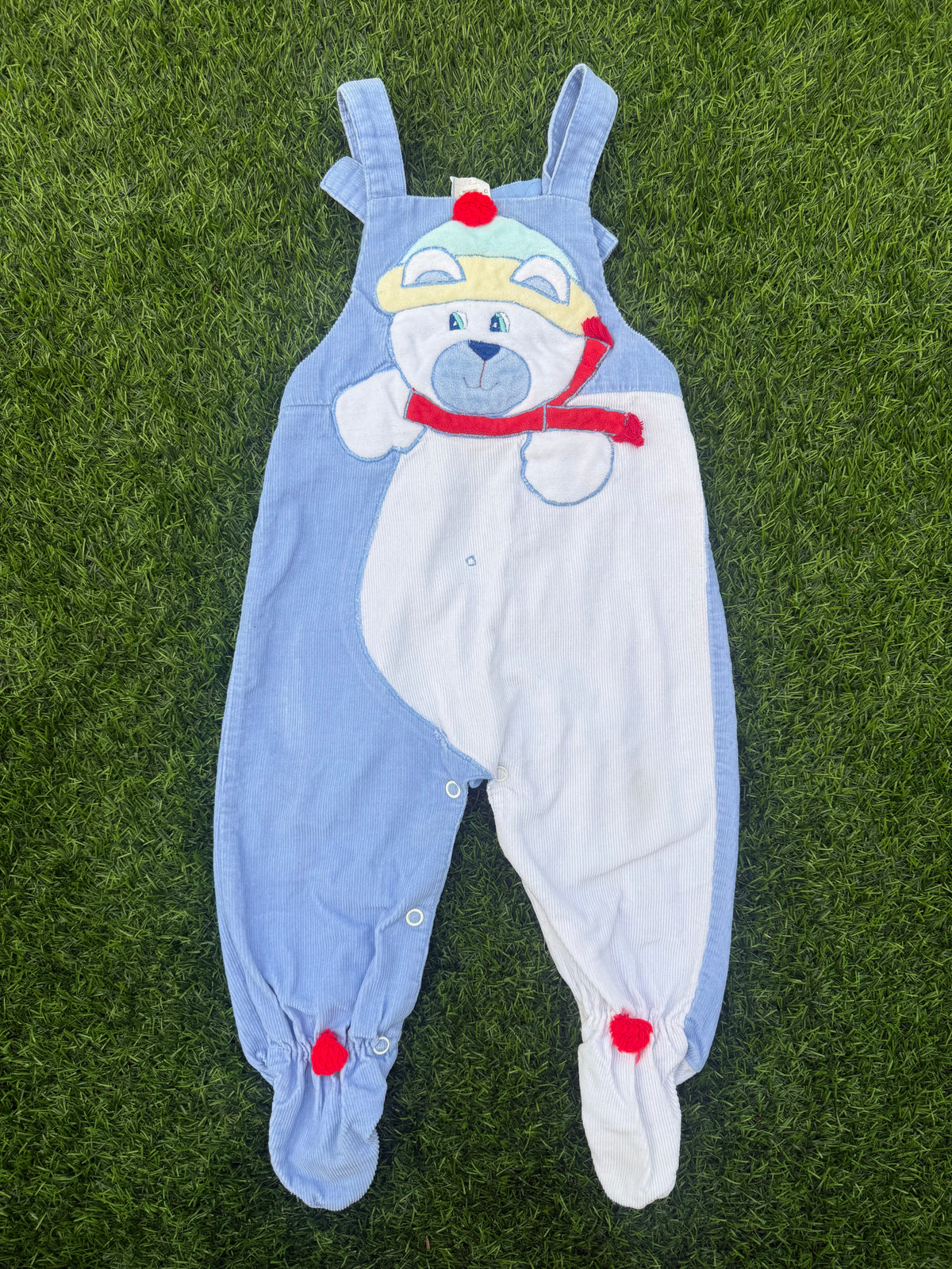 Snow Day Teddy Vintage Baby Overalls 🧸