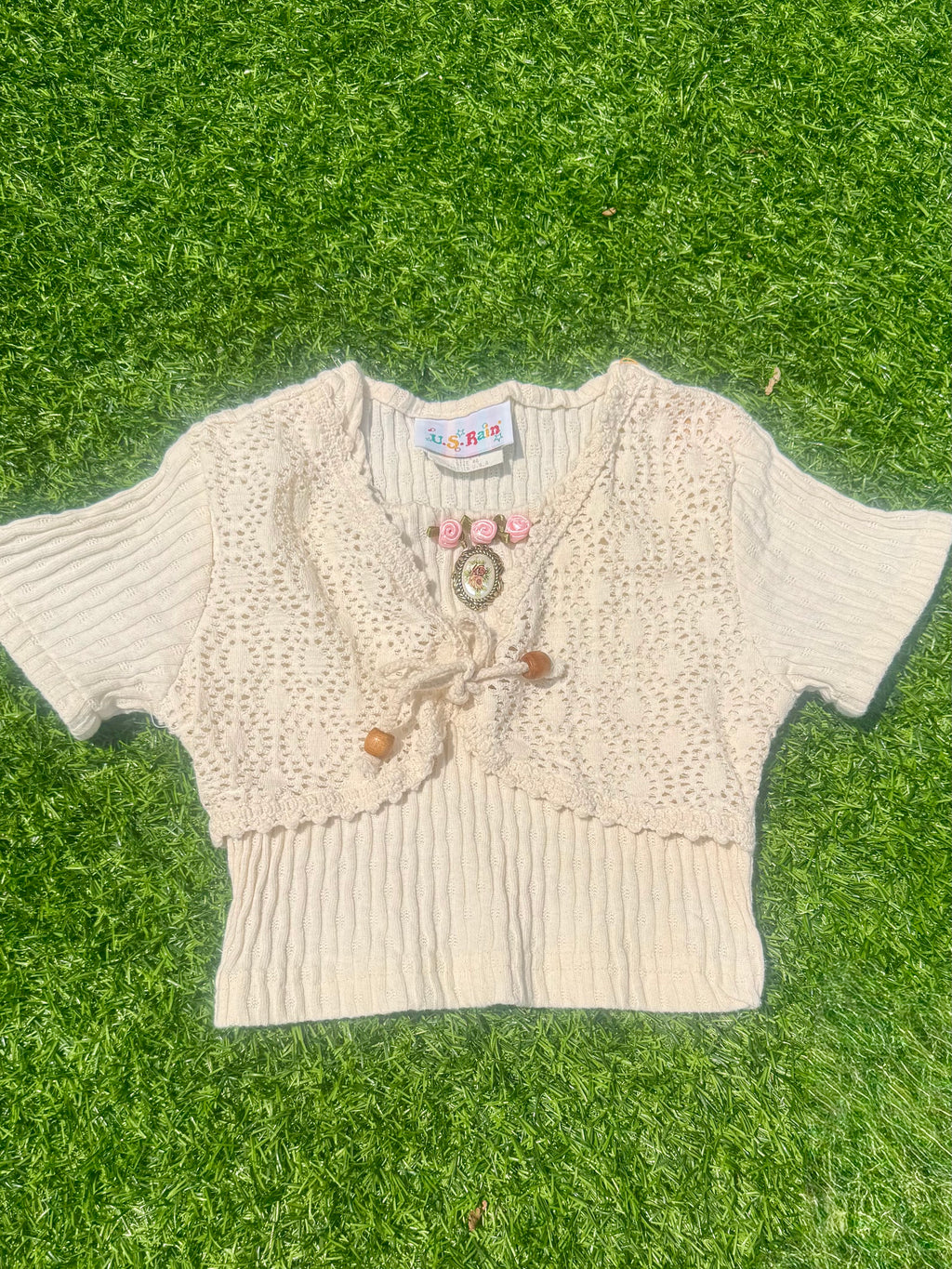Vintage Cottage Rose Baby Top