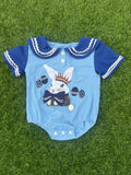 Bunny Print Vintage Baby Romper 🐰