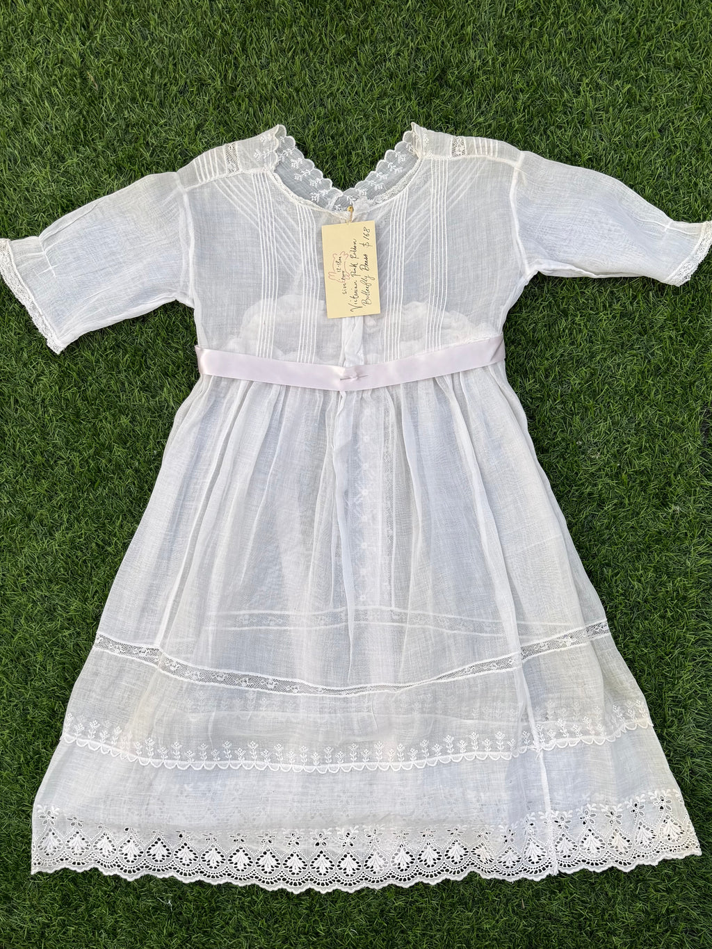 Victorian Pink Ribbon Garden Dress 🎀