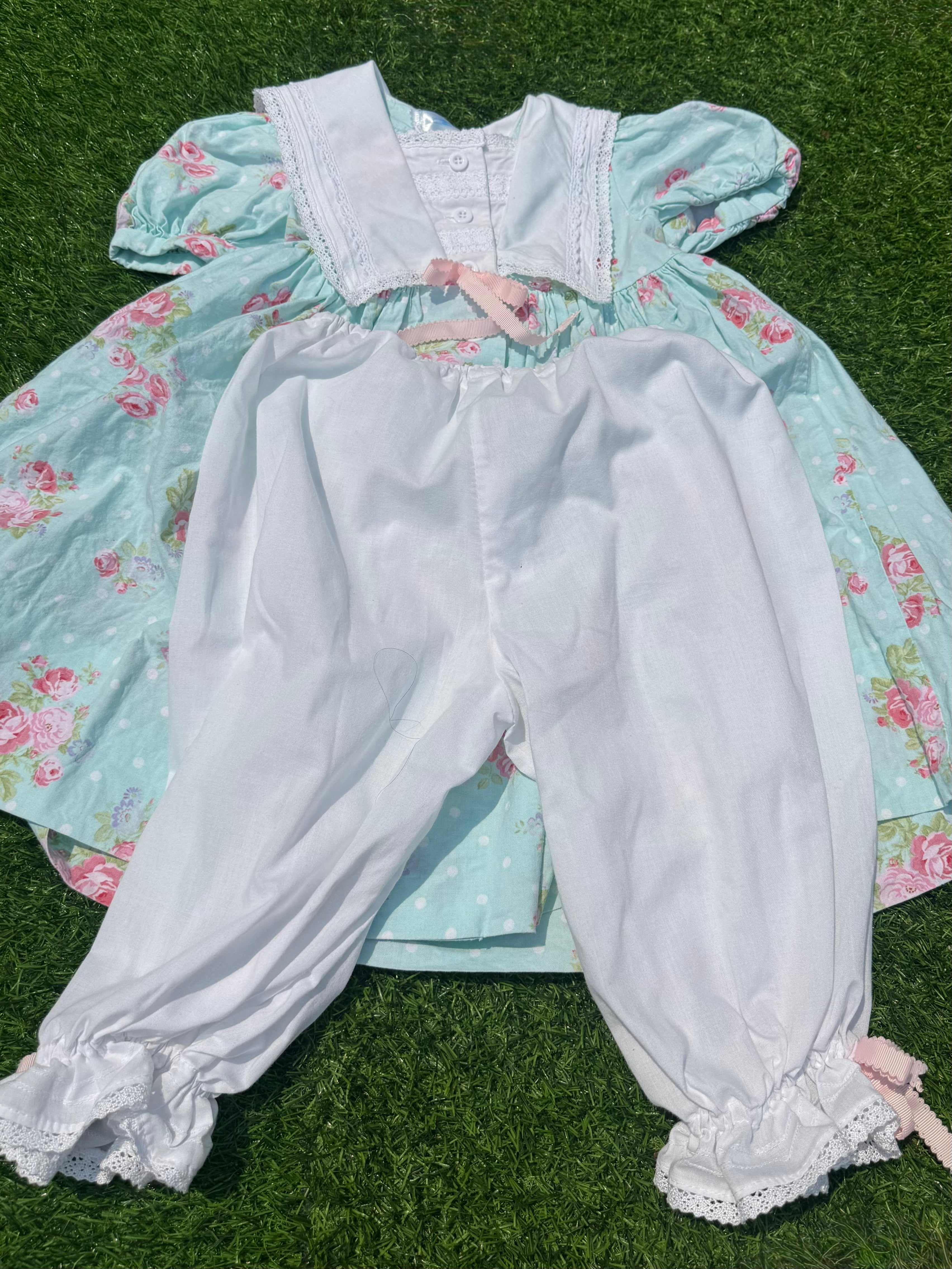 Sky Rose Baby Dress & Bloomers Set