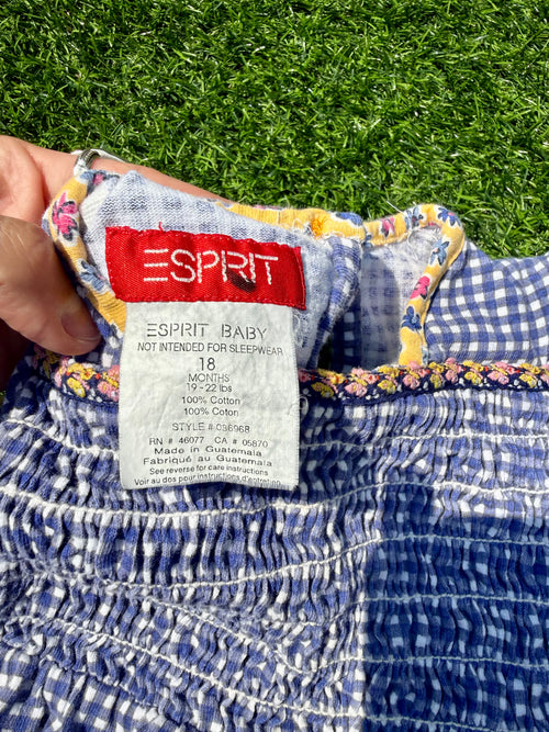 Blue Gingham Esprit Baby Romper