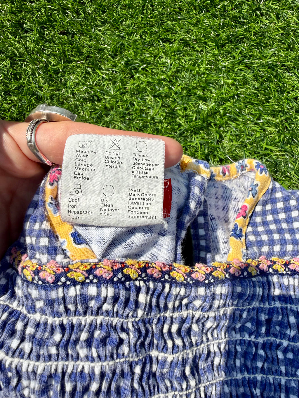 Blue Gingham Esprit Baby Romper