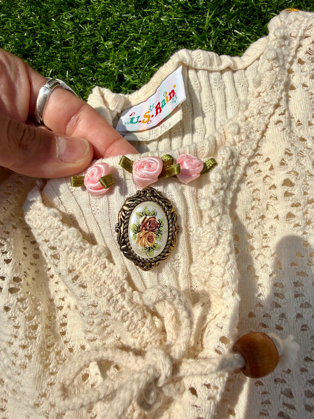 Vintage Cottage Rose Baby Top