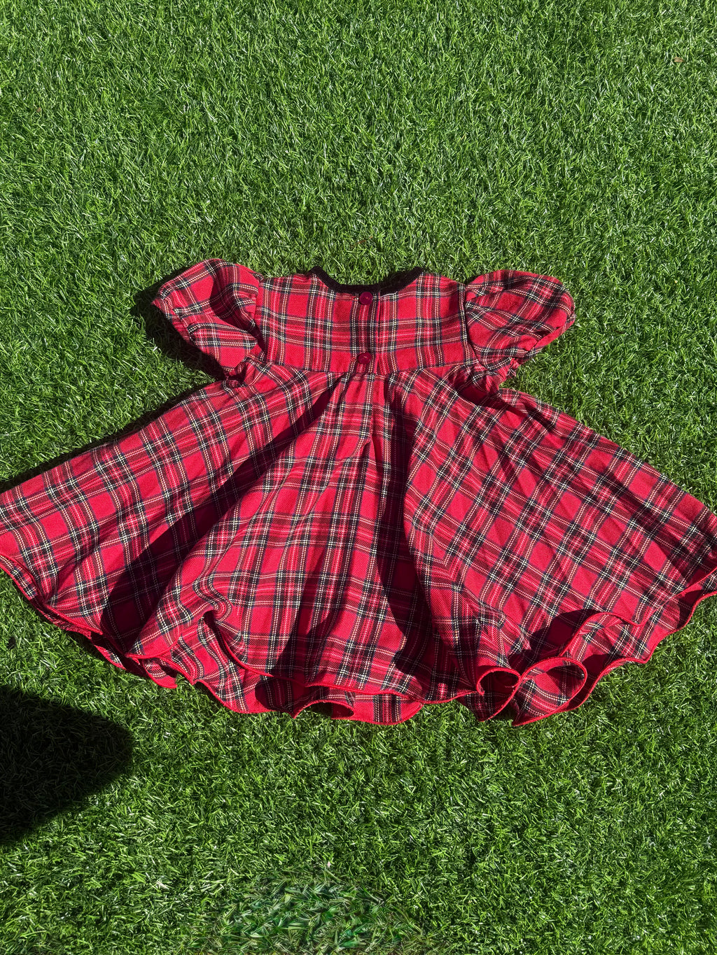 Tartan Rose Holiday Baby Dress 🌹🎄