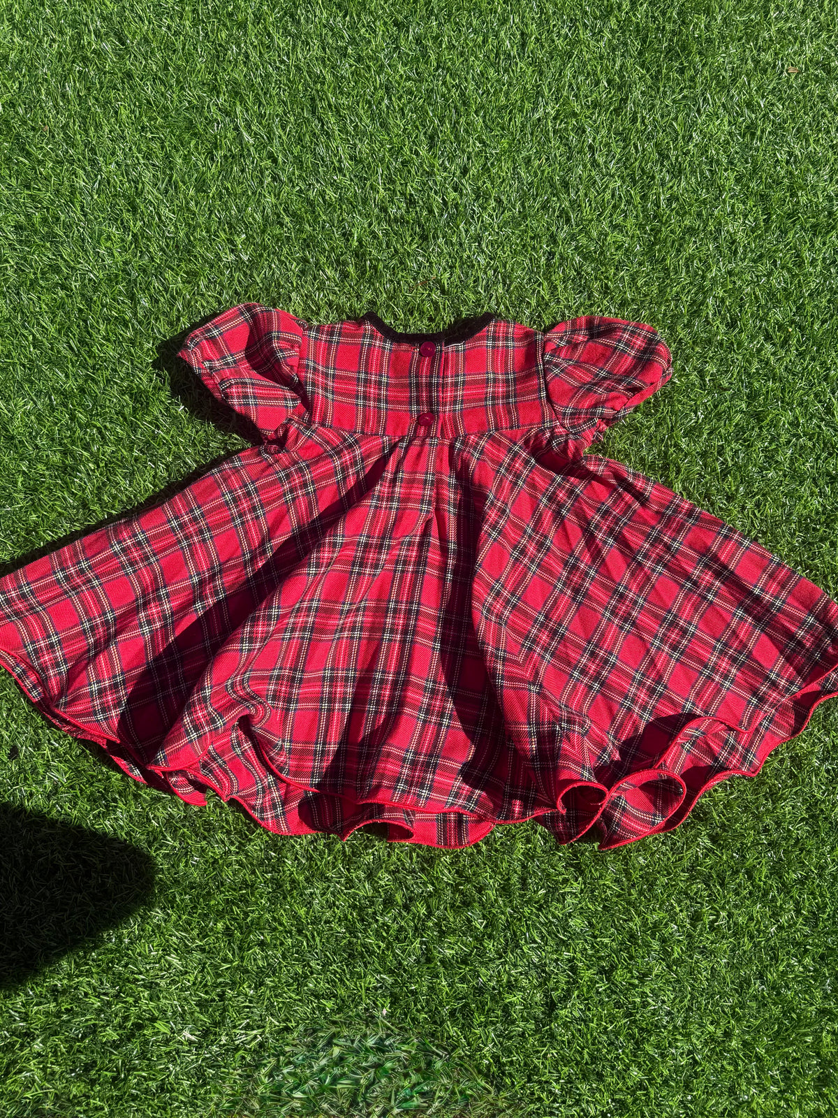 Tartan Rose Holiday Baby Dress 🌹🎄