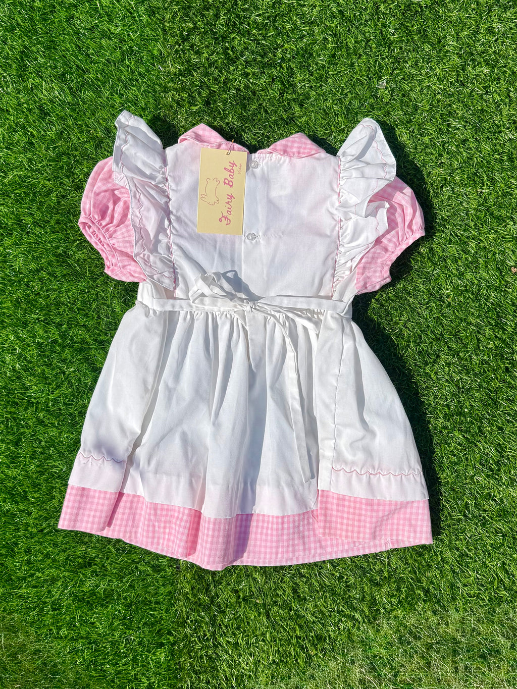 Pink Gingham Garden Baby Dress