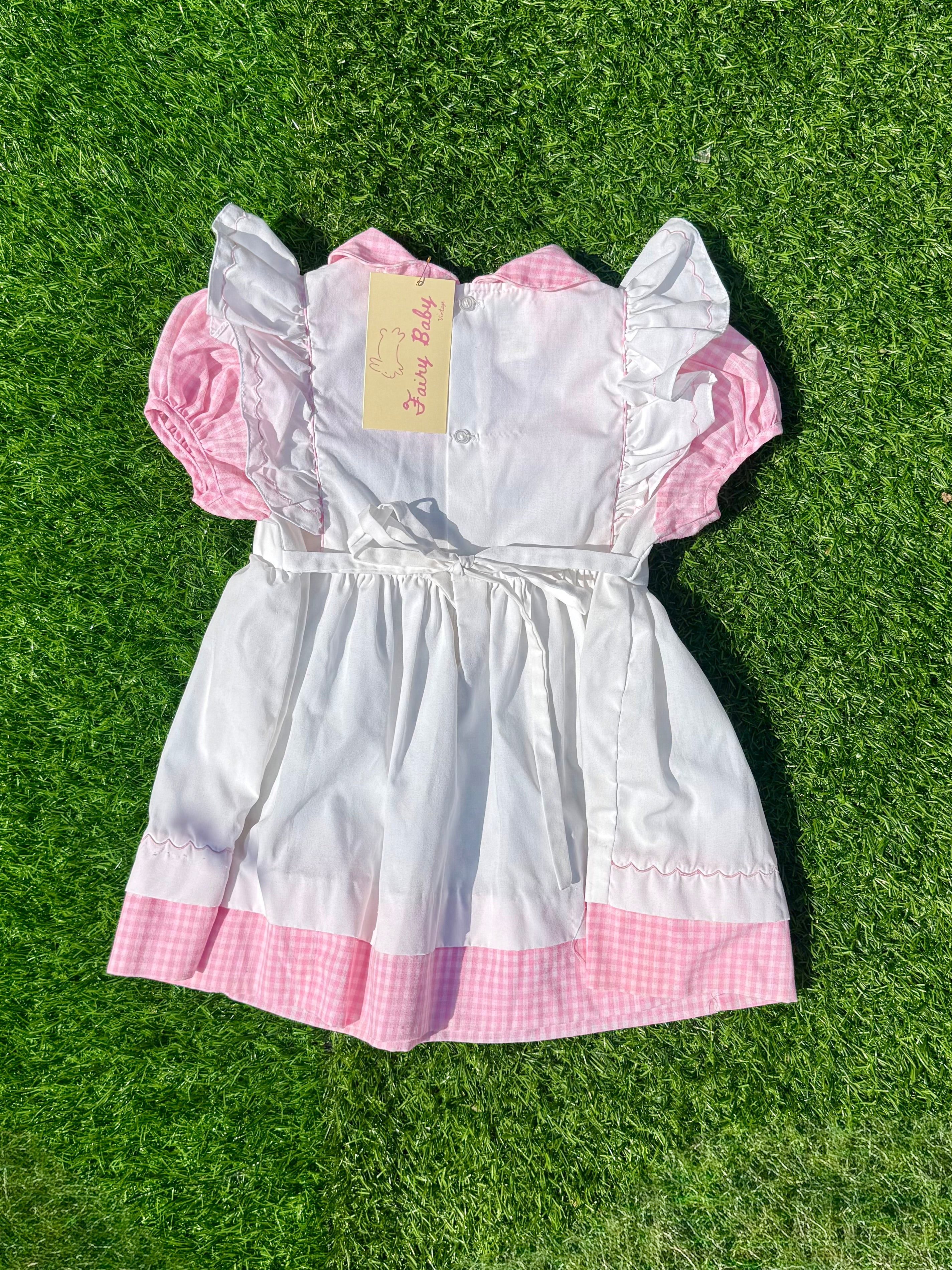 Pink Gingham Garden Baby Dress