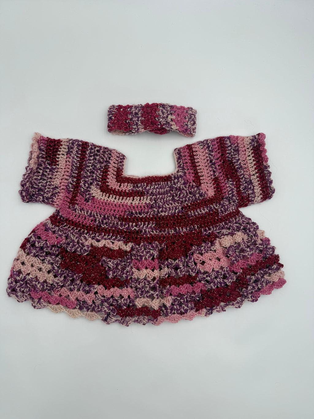 Berry Blossom Handmade Baby Sweater Set