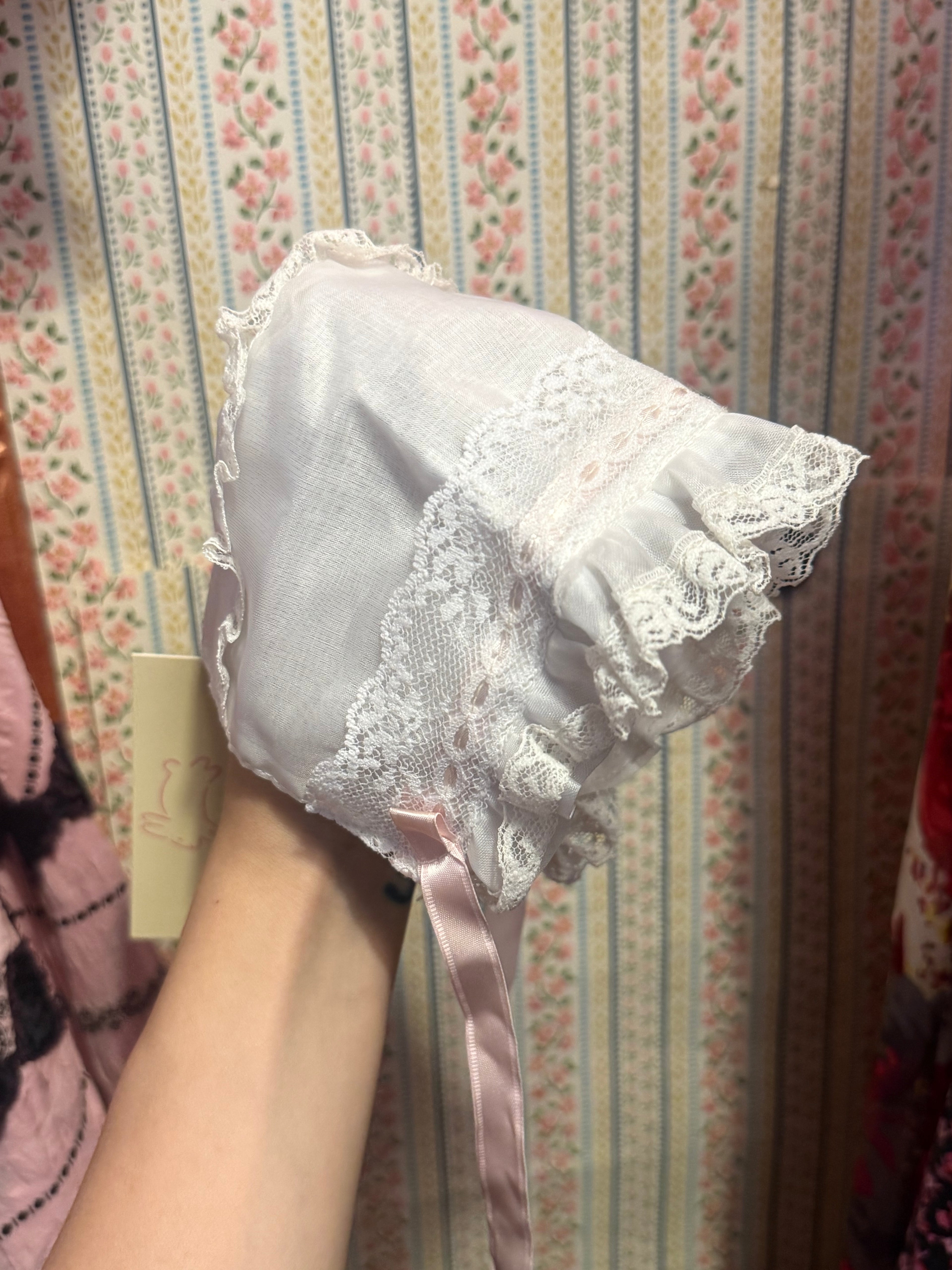 Victorian Lace Garden Baby Bonnet