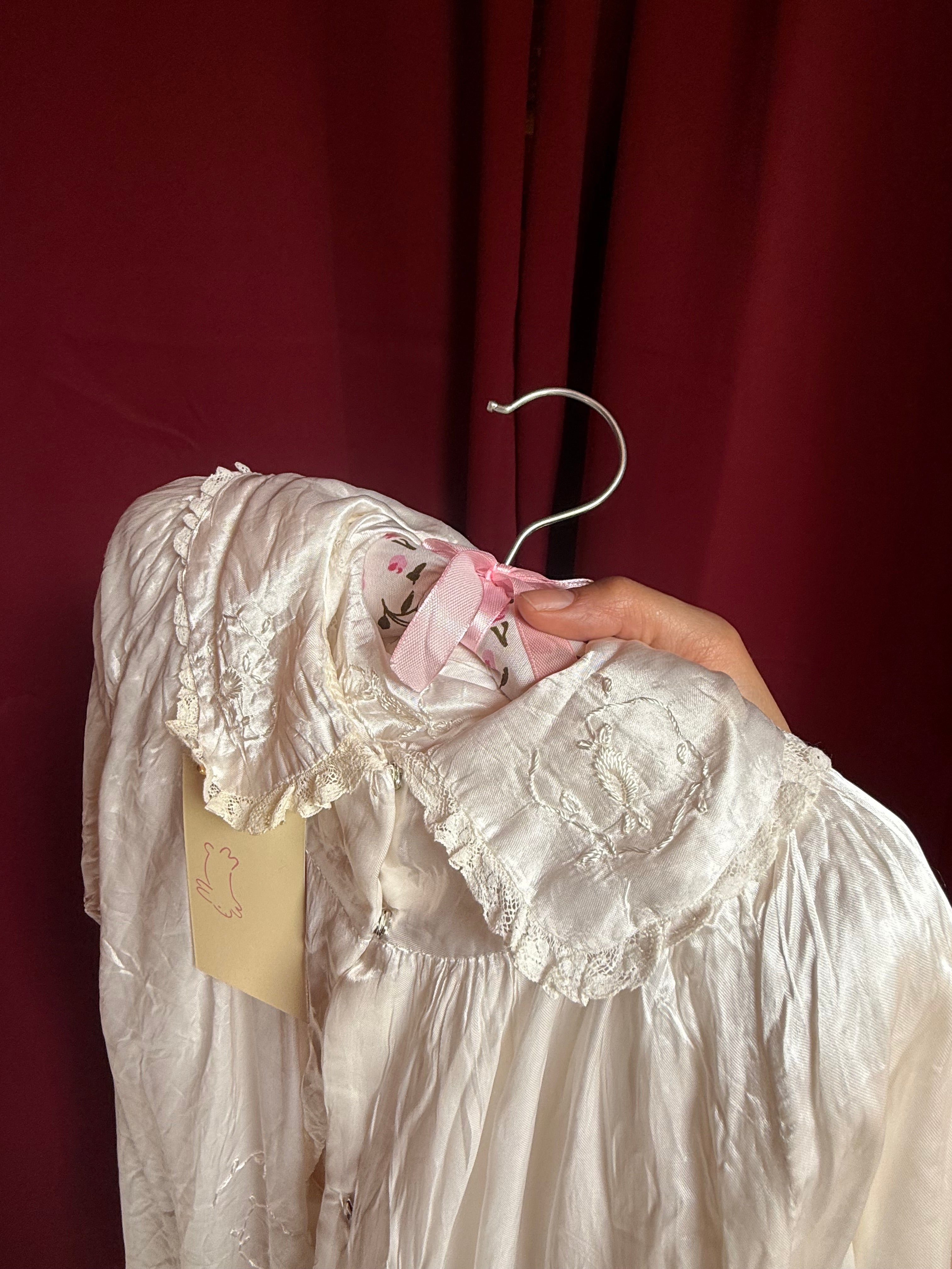 3 Piece 1940s Silk Baptism Gown
