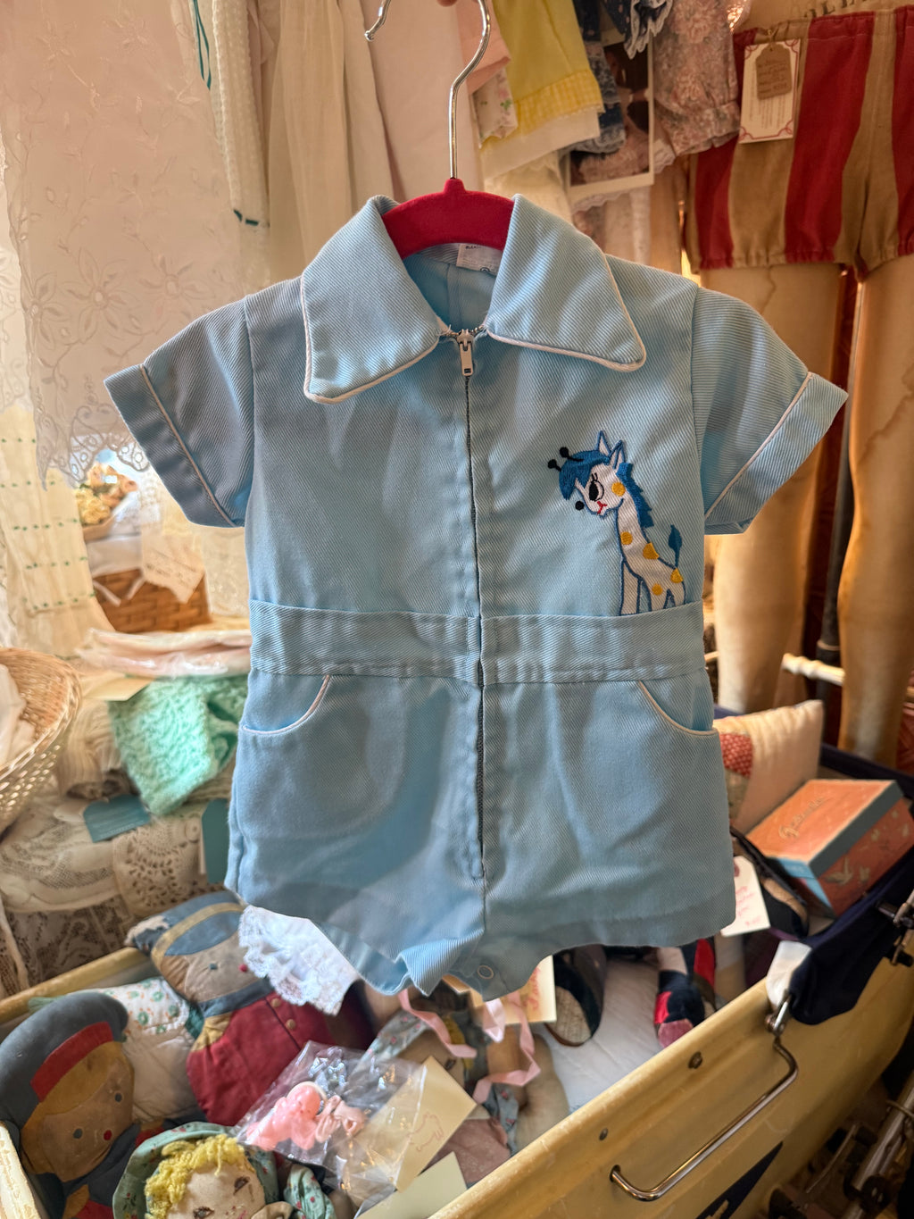 Baby Originals Blue Giraffe Romper