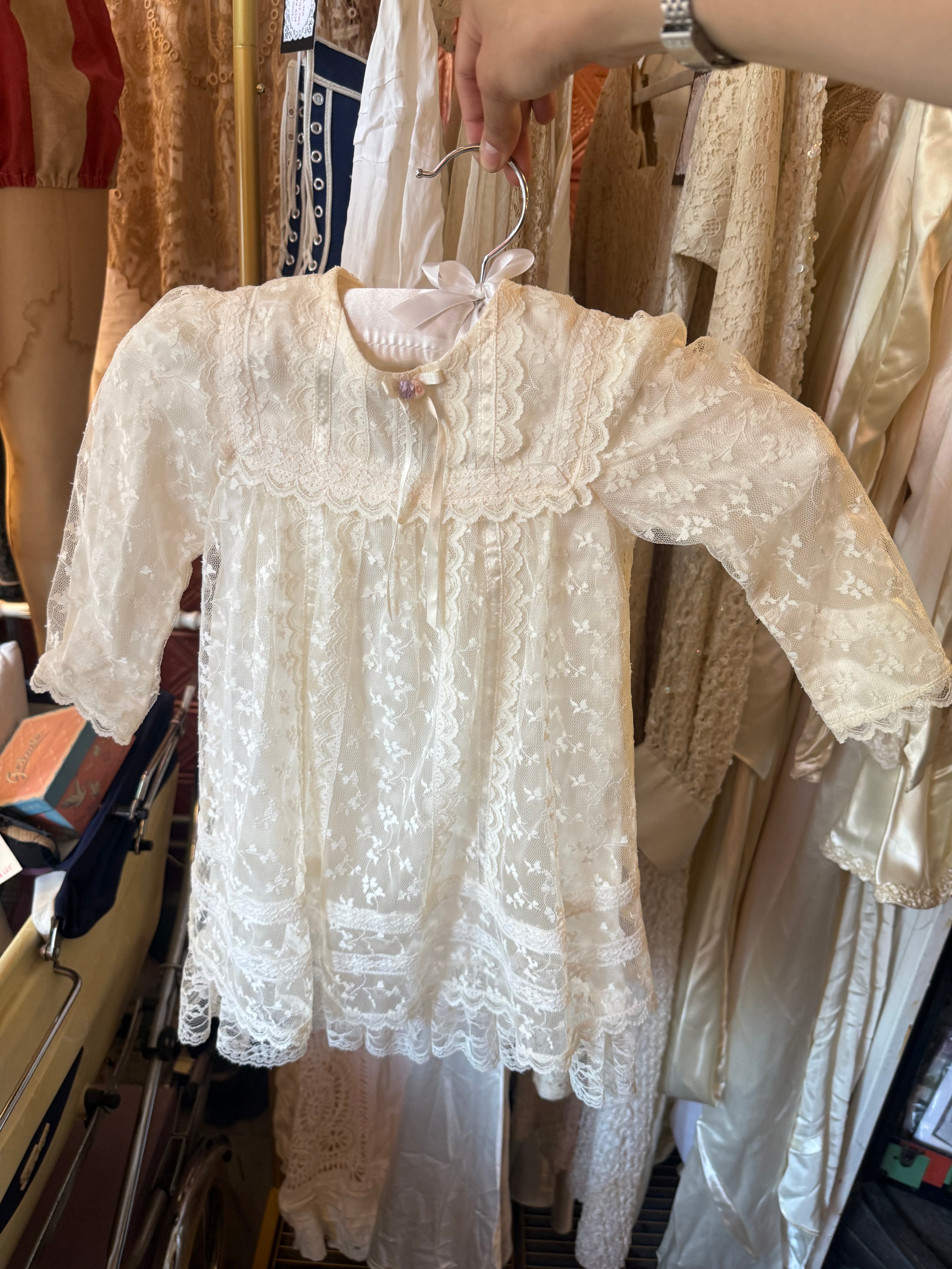 Purple & Pink Rose Gunne Sax Baby Dress