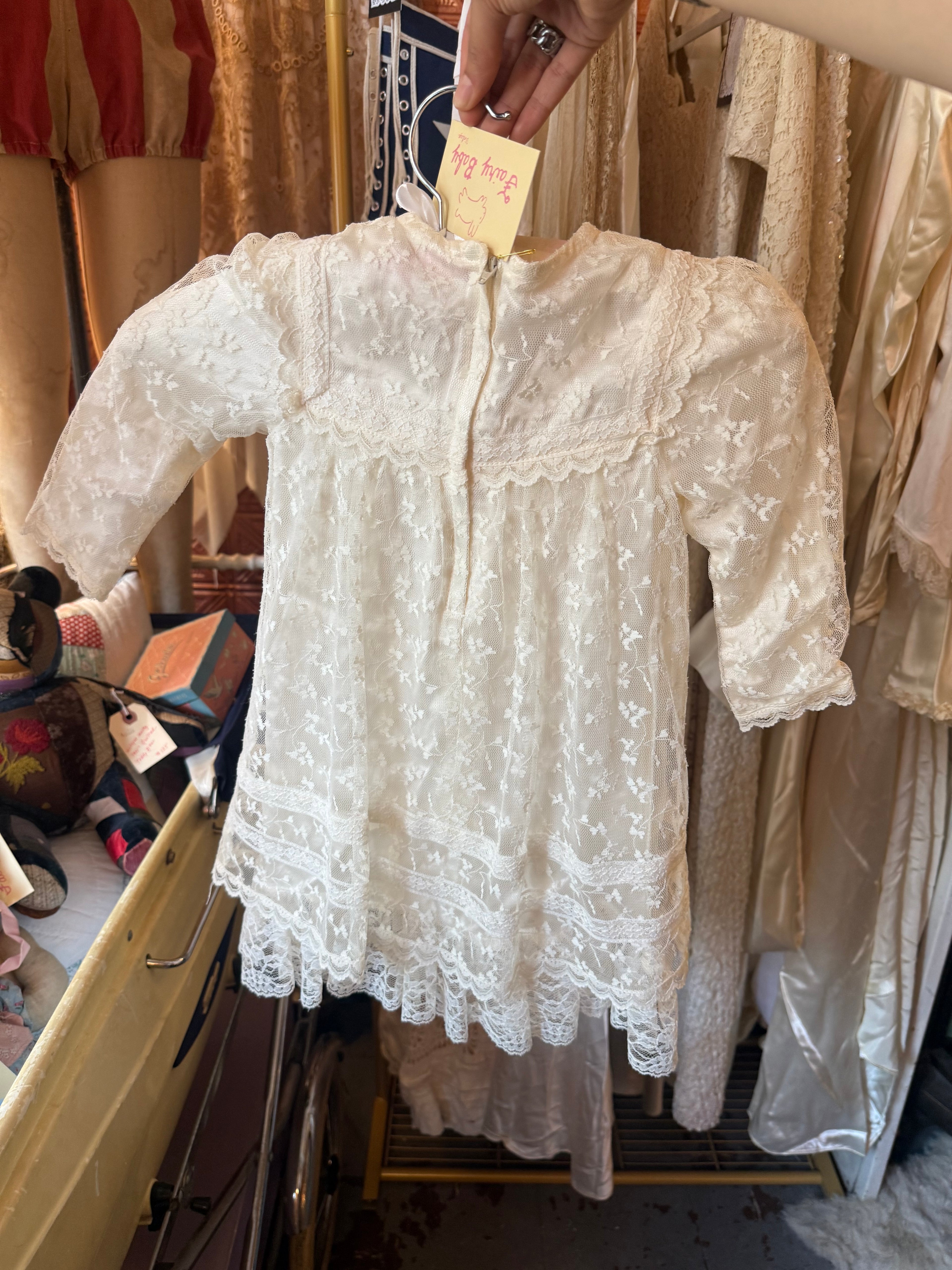 Purple & Pink Rose Gunne Sax Baby Dress