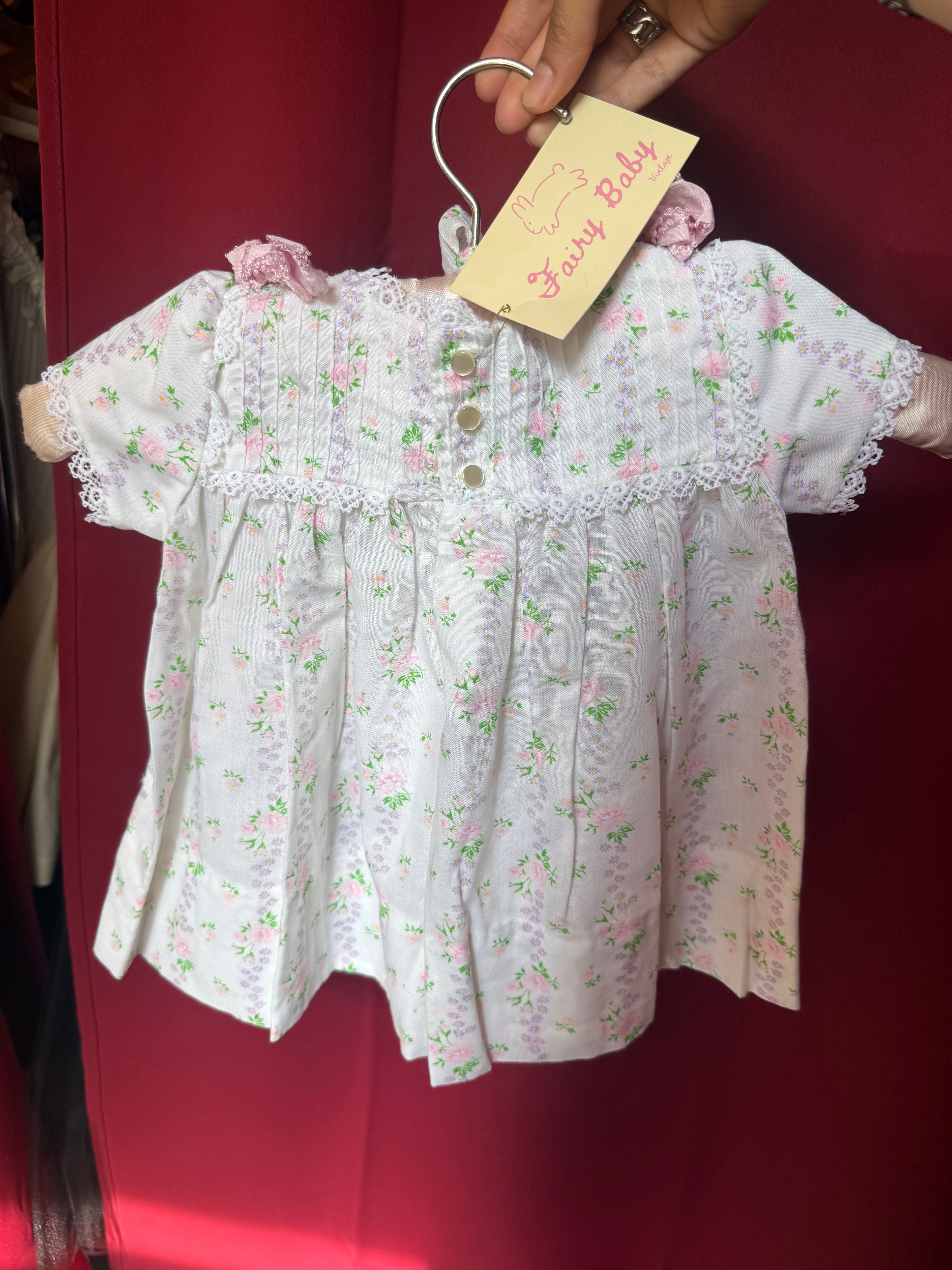 1980s Jacobson's Floral Bonnet & Dress Set
