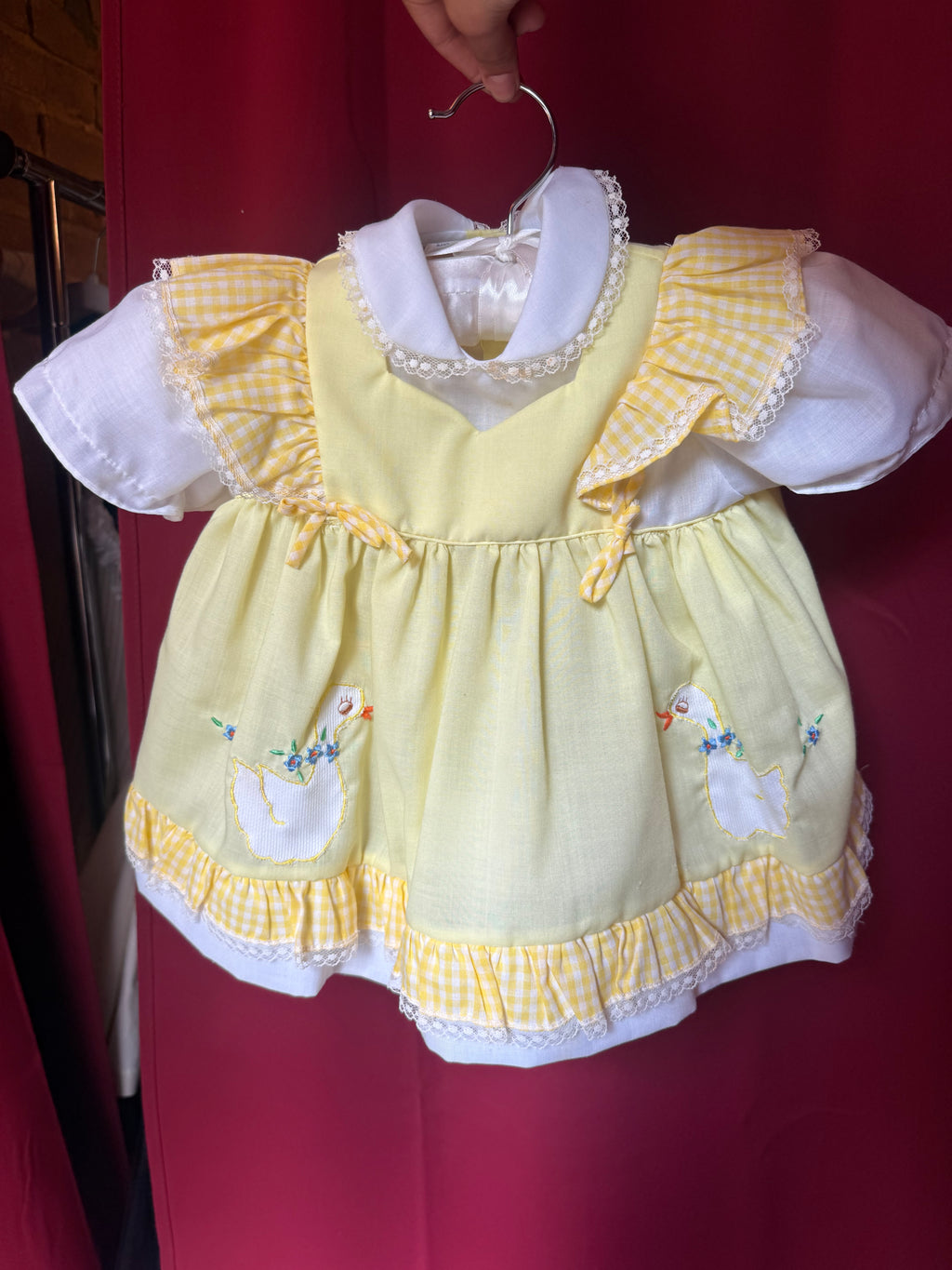Vintage Yellow Duckling Baby Dress