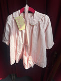 1940s Blush Pink Christening Gown & Bonnet Set