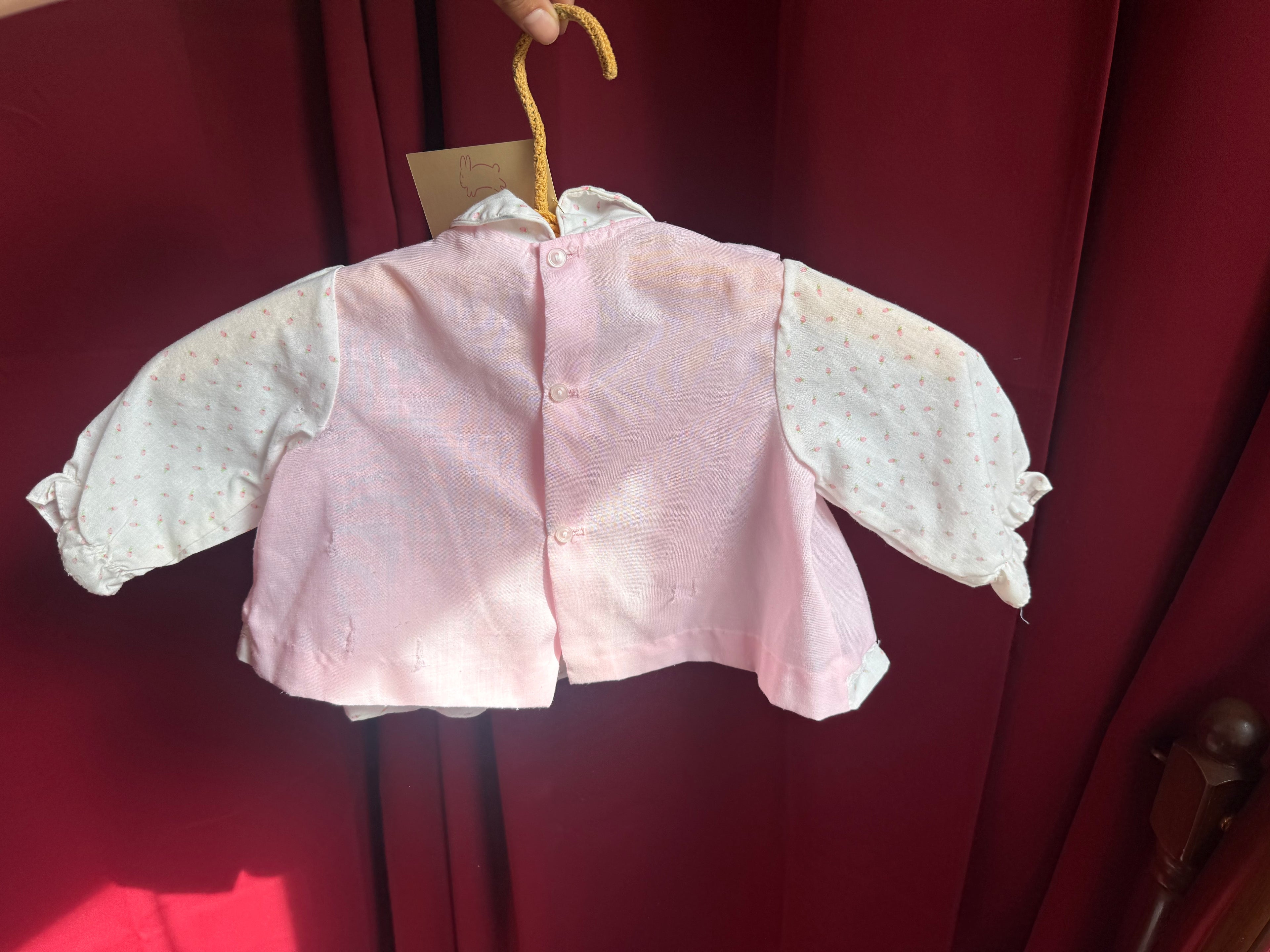 Late 1960s Baby Togs by Haddad Brothers Pink Kitty Baby Dress
