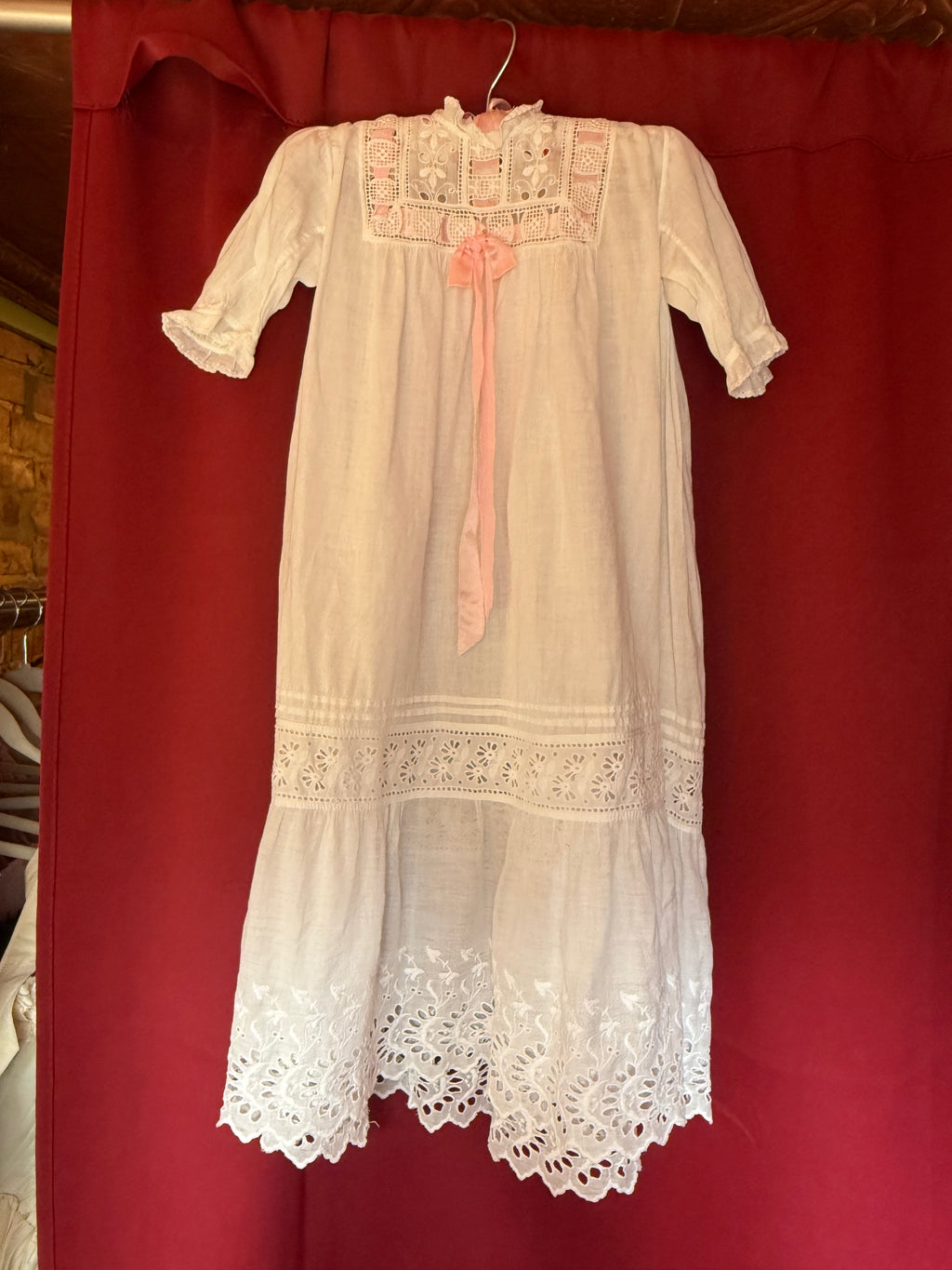 Victorian Pink Ribbon Storybook Baby Dress